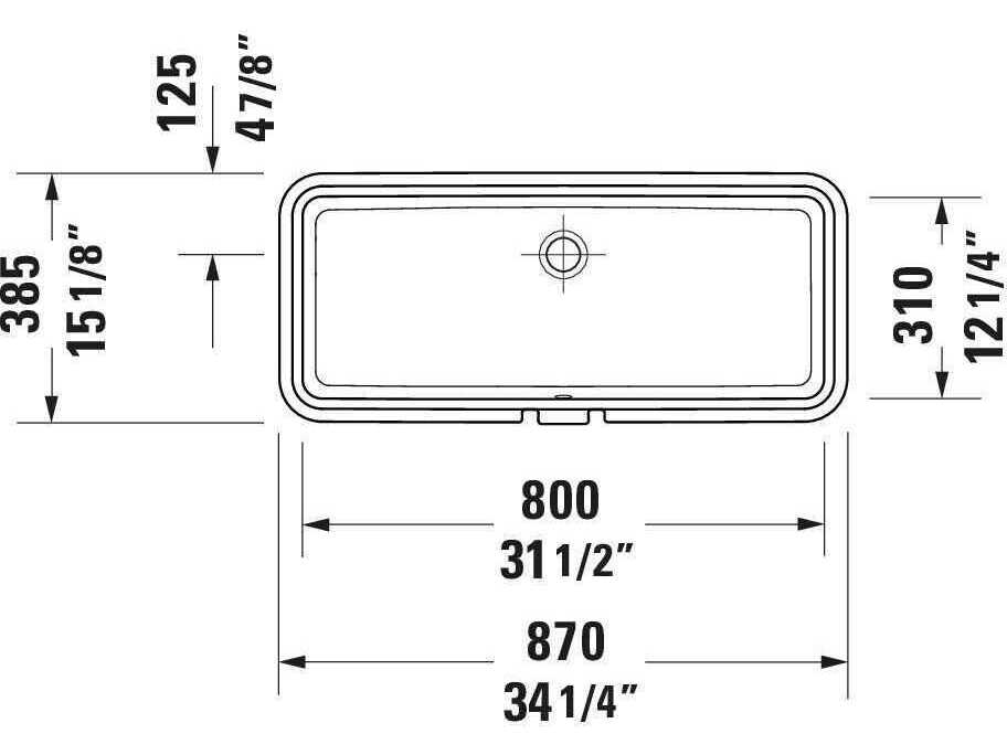 Duravit Vero 32'' Ceramic White High Gloss Undermount Sink with No Faucet Hole