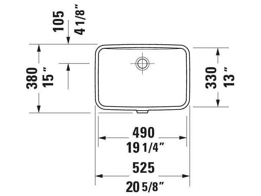 Duravit Duravit No.1 19''Ceramic  White Undermount Sink