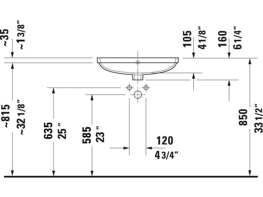 Duravit Duravit No.1 22'' Ceramic White High Gloss Undermount Sink whith No Faucet Hole
