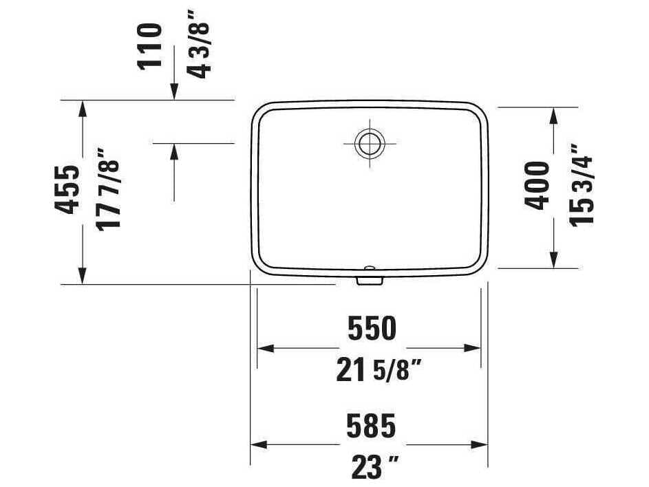 Duravit Duravit No.1 22'' Ceramic White High Gloss Undermount Sink whith No Faucet Hole