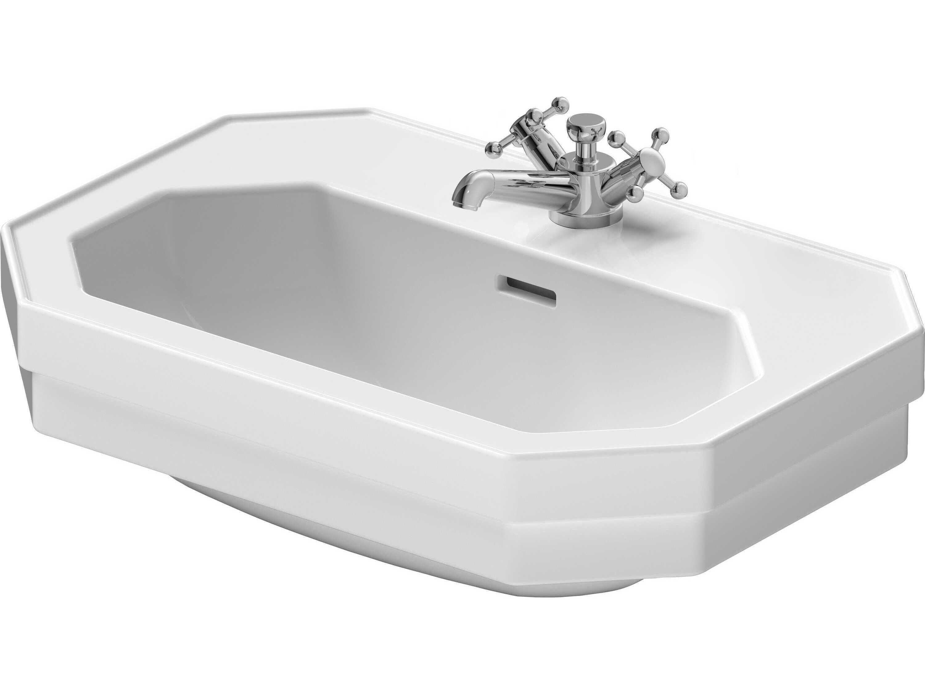Duravit 1930 Series 24'' White High Gloss Sink with 1 faucet hole