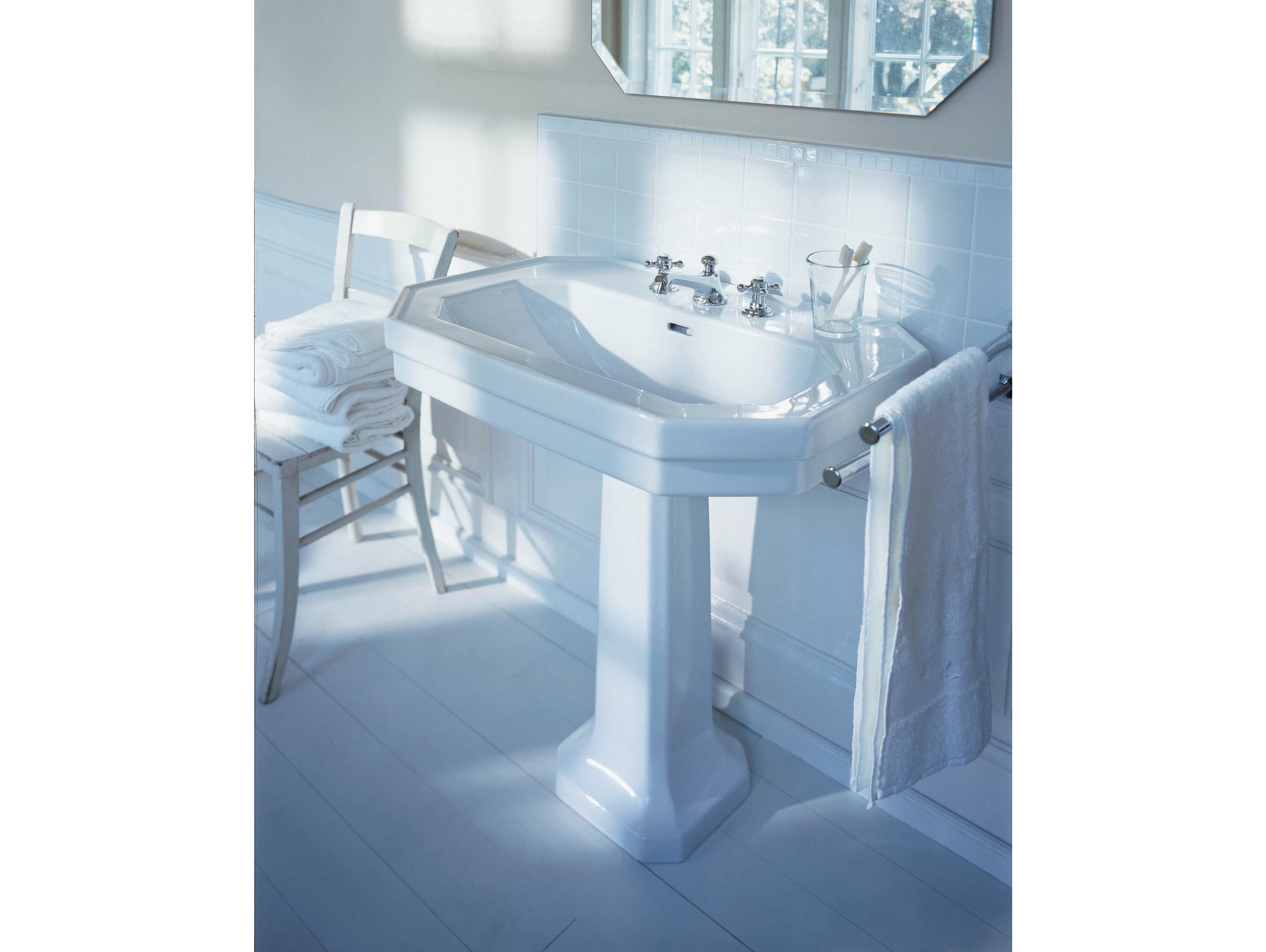 Duravit 1930 Series 28'' White High Gloss Sink with 1 faucet hole