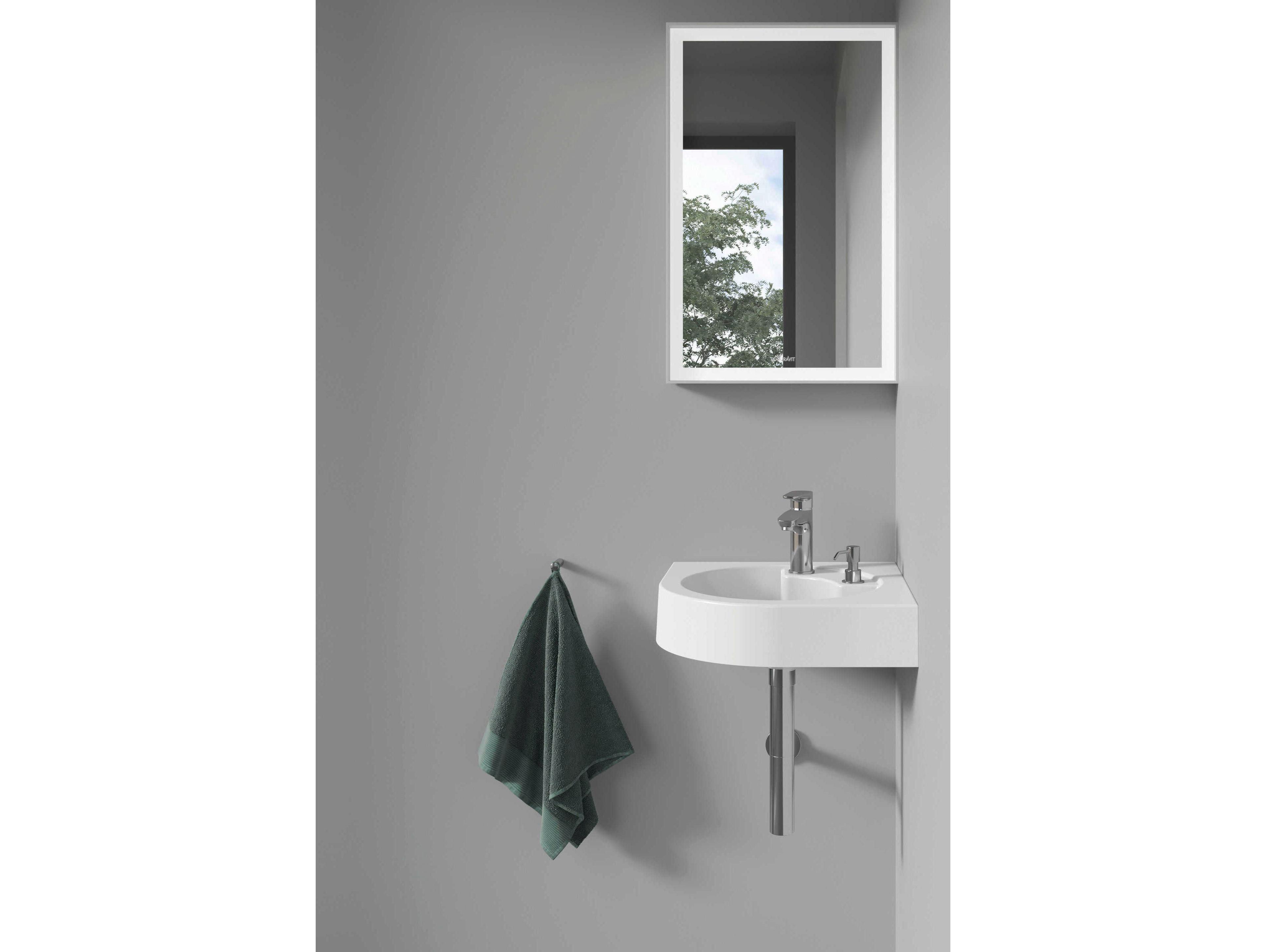 Duravit Architec 25'' White High Gloss Corner Sink with 1 faucet hole