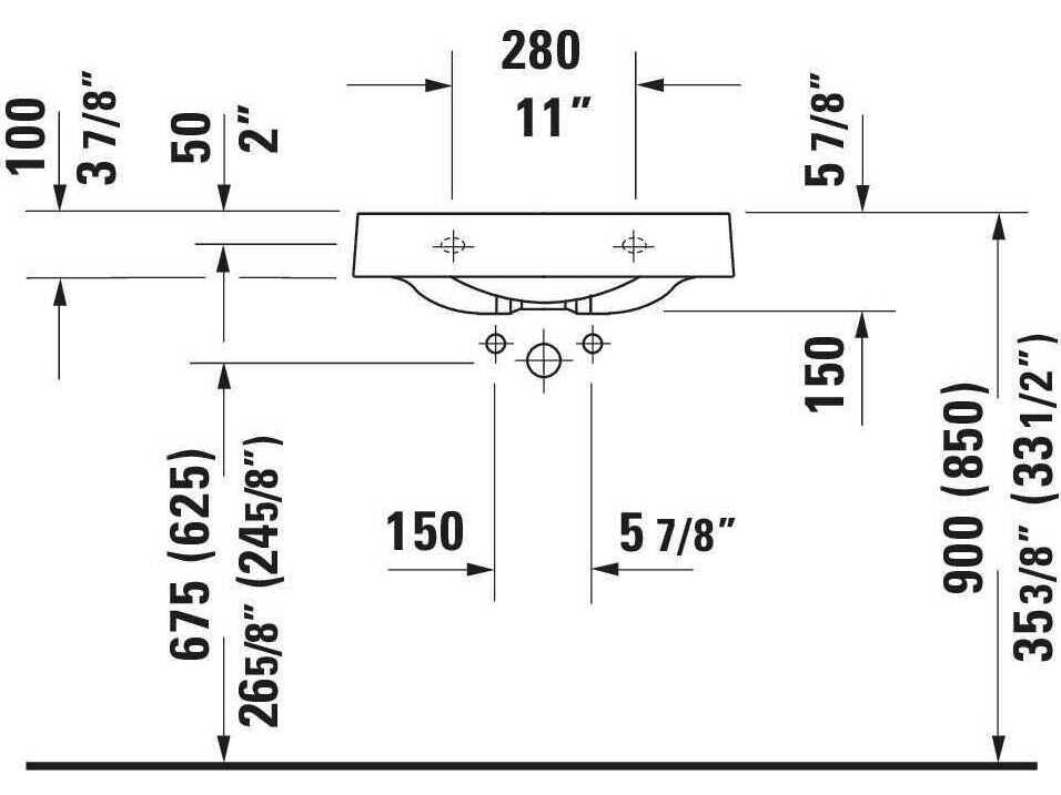 Duravit Architec 23'' White High Gloss Sink with 1 left positioned faucet hole