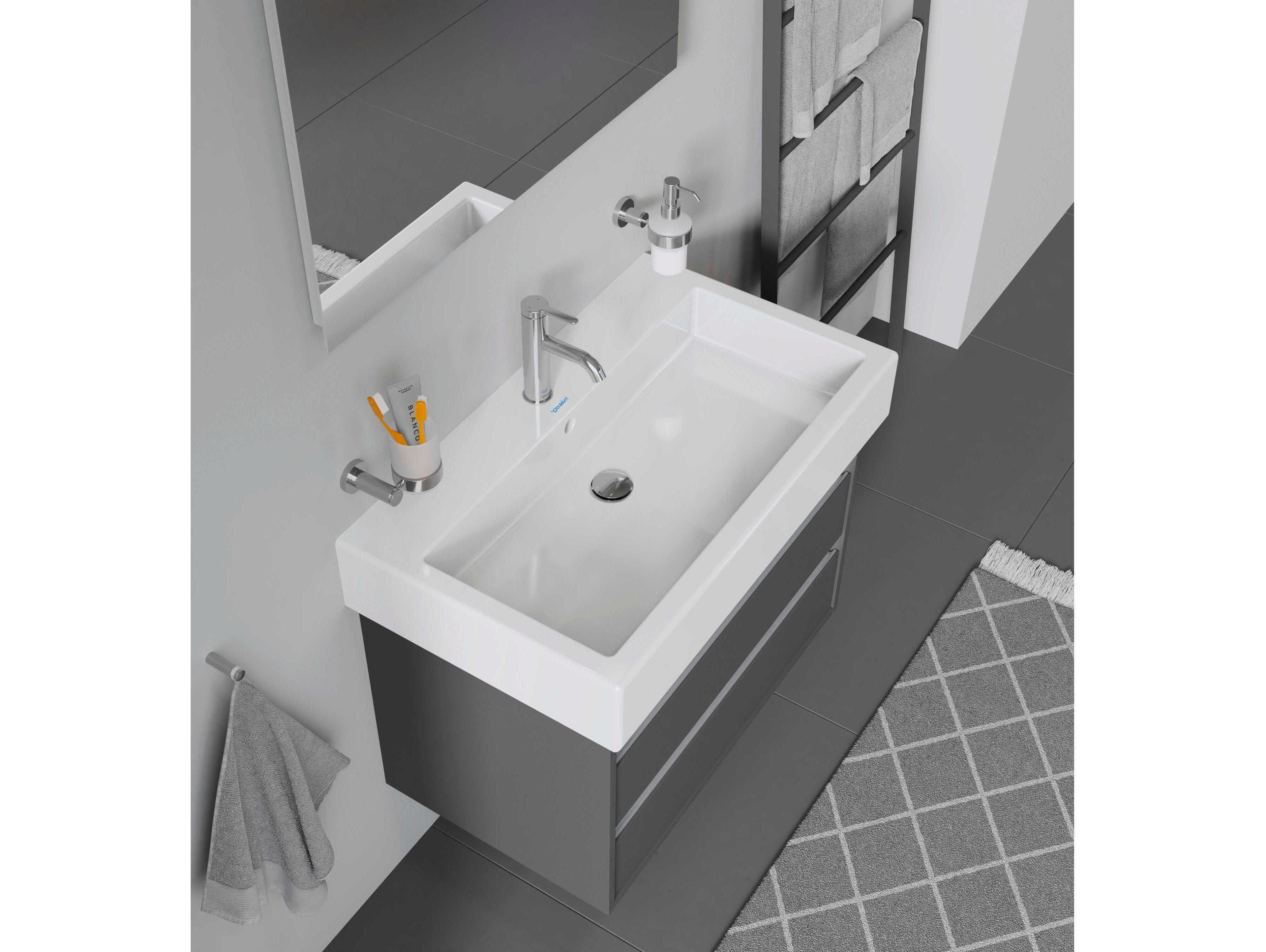 Duravit Vero 32'' Ceramic White High Gloss Sink with 1 Faucet Hole