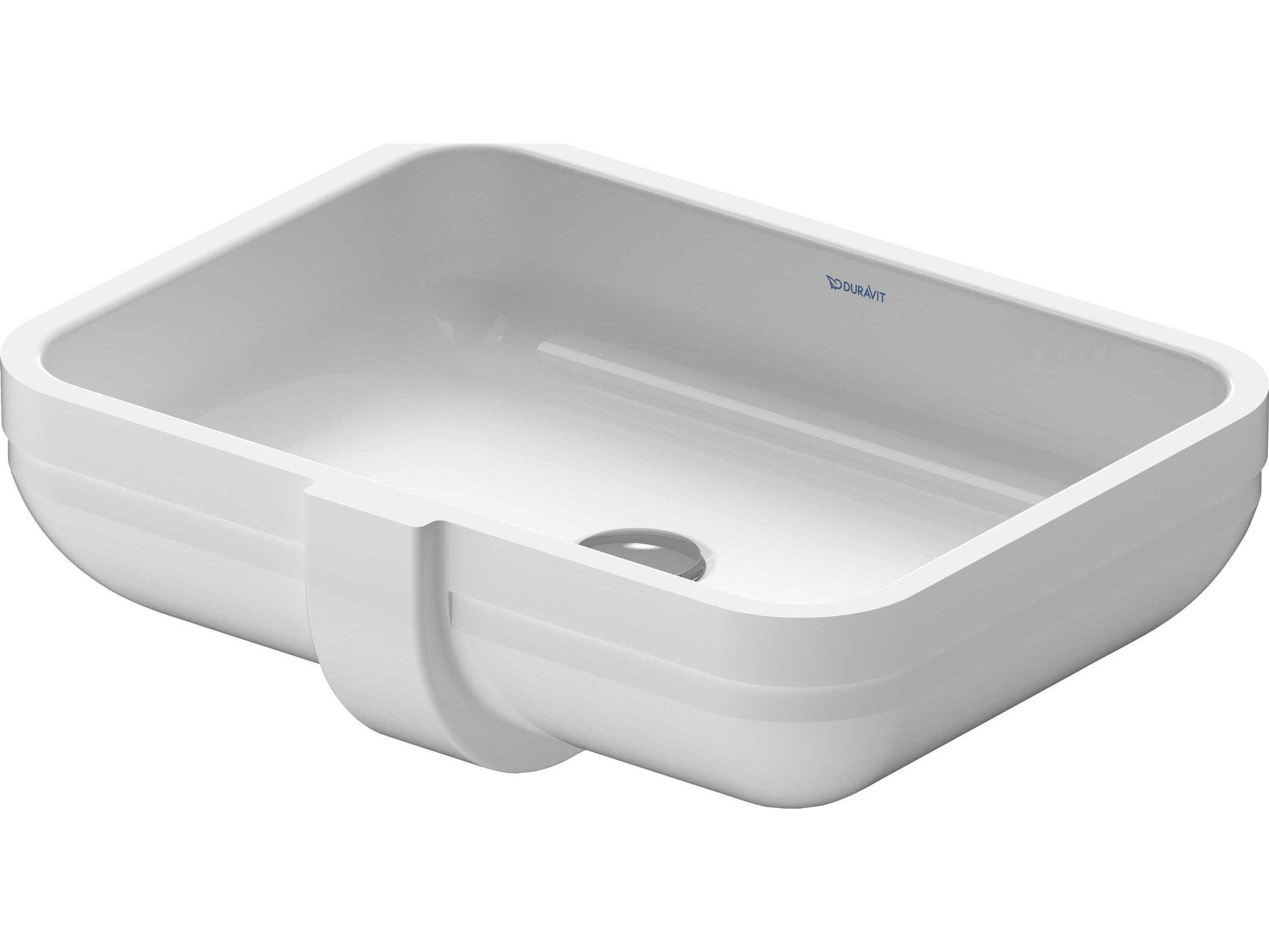 Duravit Happy D.2 21'' Ceramic White High Gloss Undermount Sink with No Faucet Holes