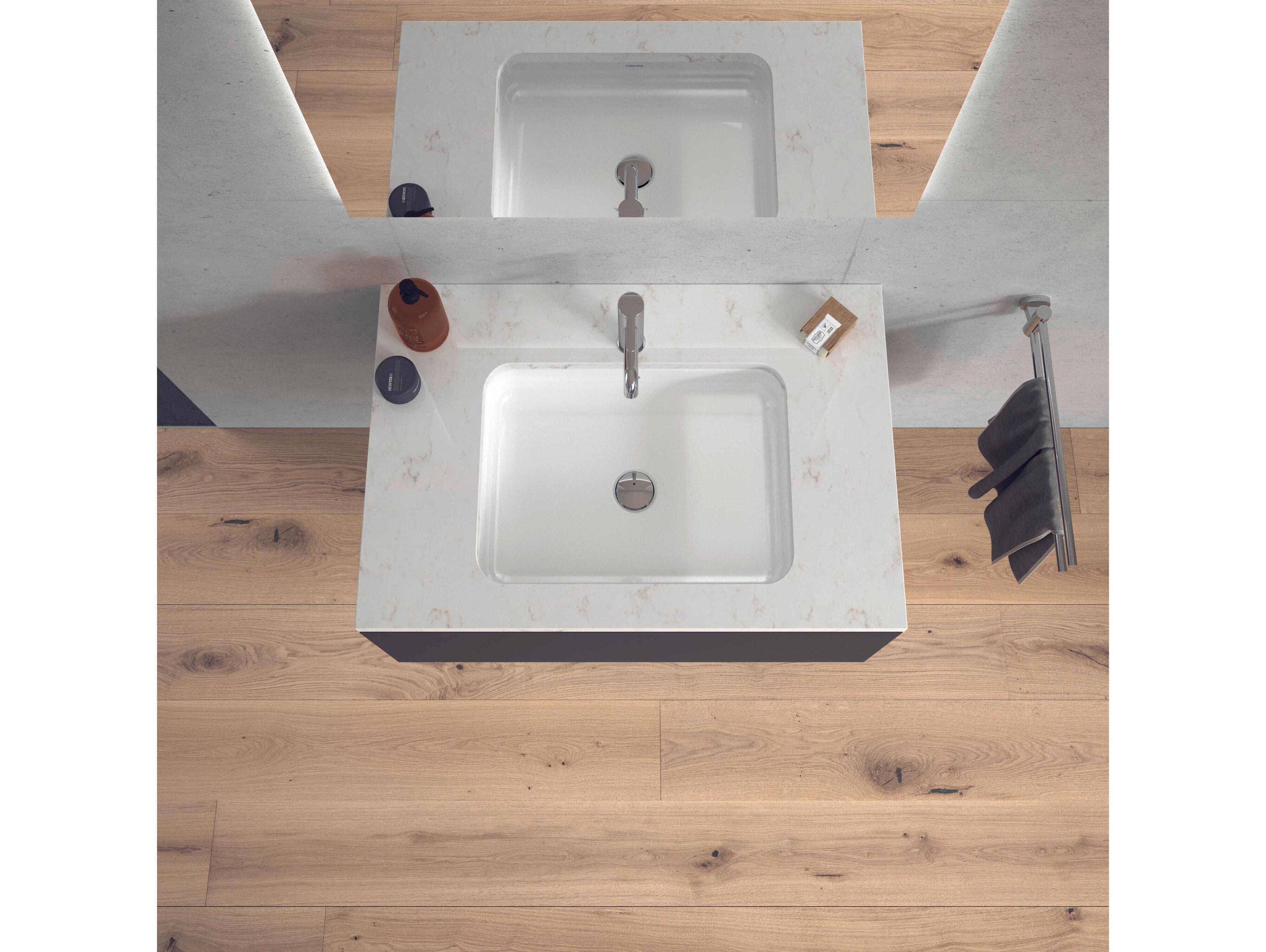 Duravit Happy D.2 21'' Ceramic White High Gloss Undermount Sink with No Faucet Holes