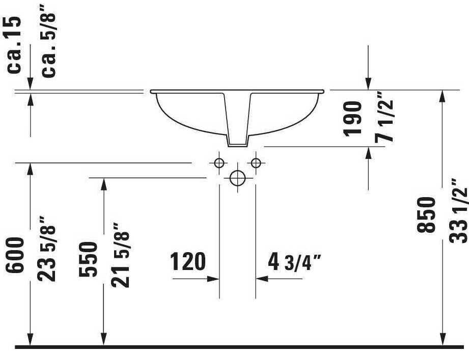 Duravit Design 23'' Ceramic White High Gloss Undermount Sink with no faucet holes