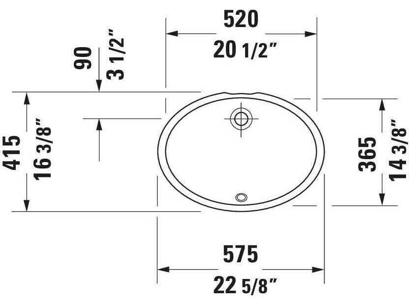 Duravit Design 23'' Ceramic White High Gloss Undermount Sink with no faucet holes