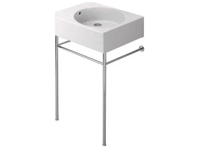 Duravit Design 24'' Rectangular Ceramic White High Gloss Undermount Sink with 1 faucet hole - Left sided basin