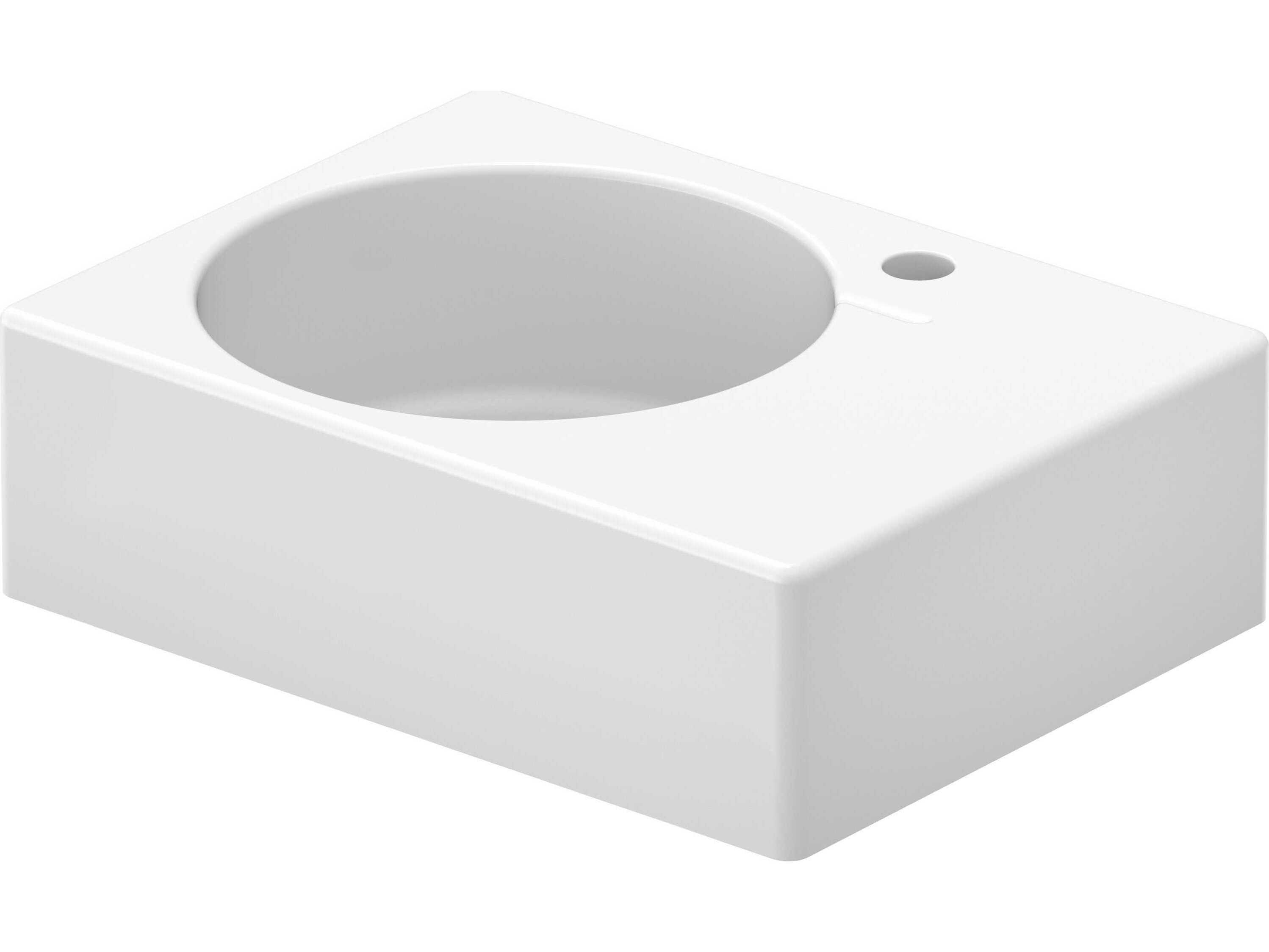 Duravit Design 24'' Rectangular Ceramic White High Gloss Undermount Sink with 1 faucet hole - Left sided basin