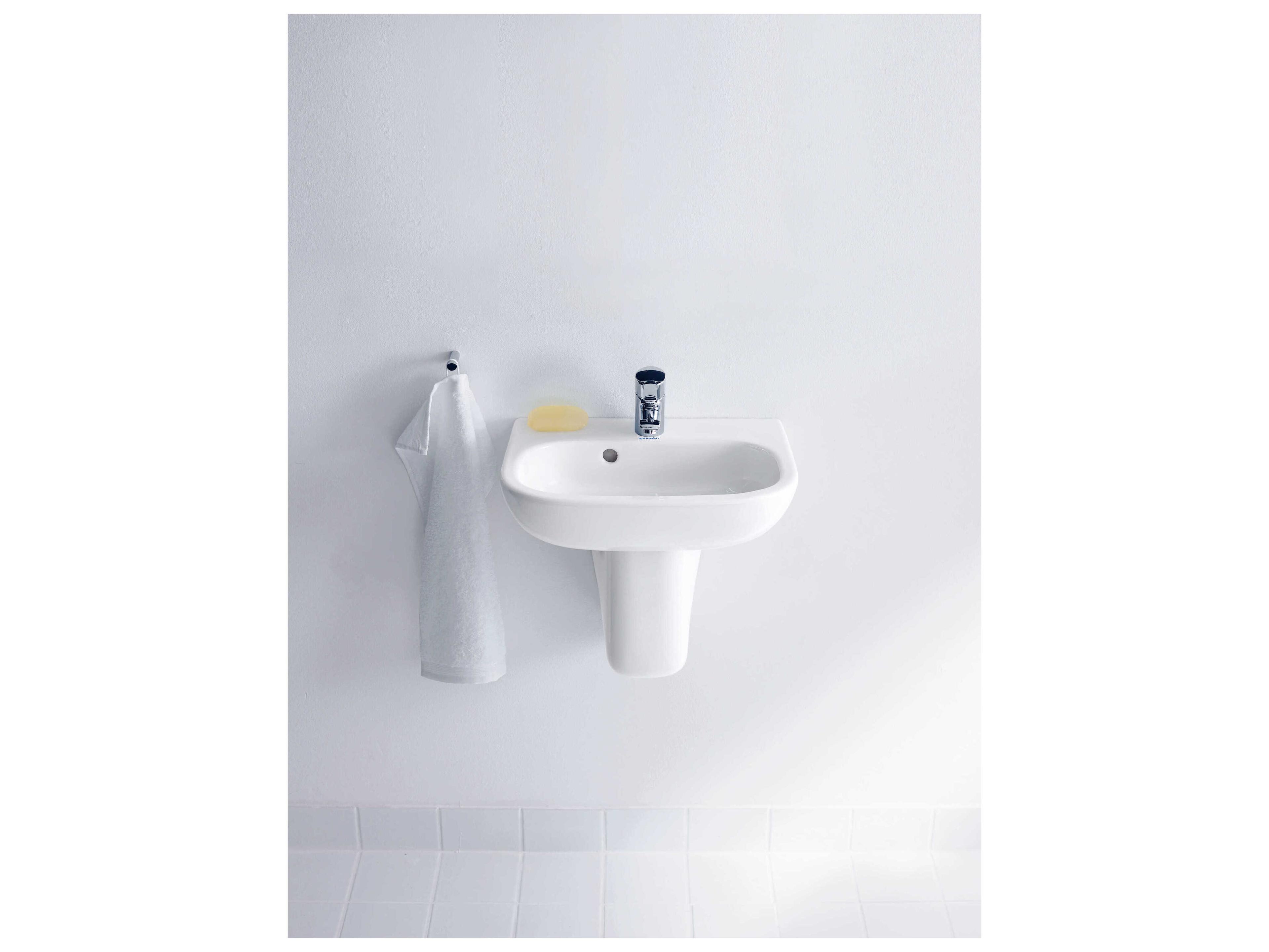 Duravit D-code 18'' Ceramic White High Gloss Sink with 1 faucet hole