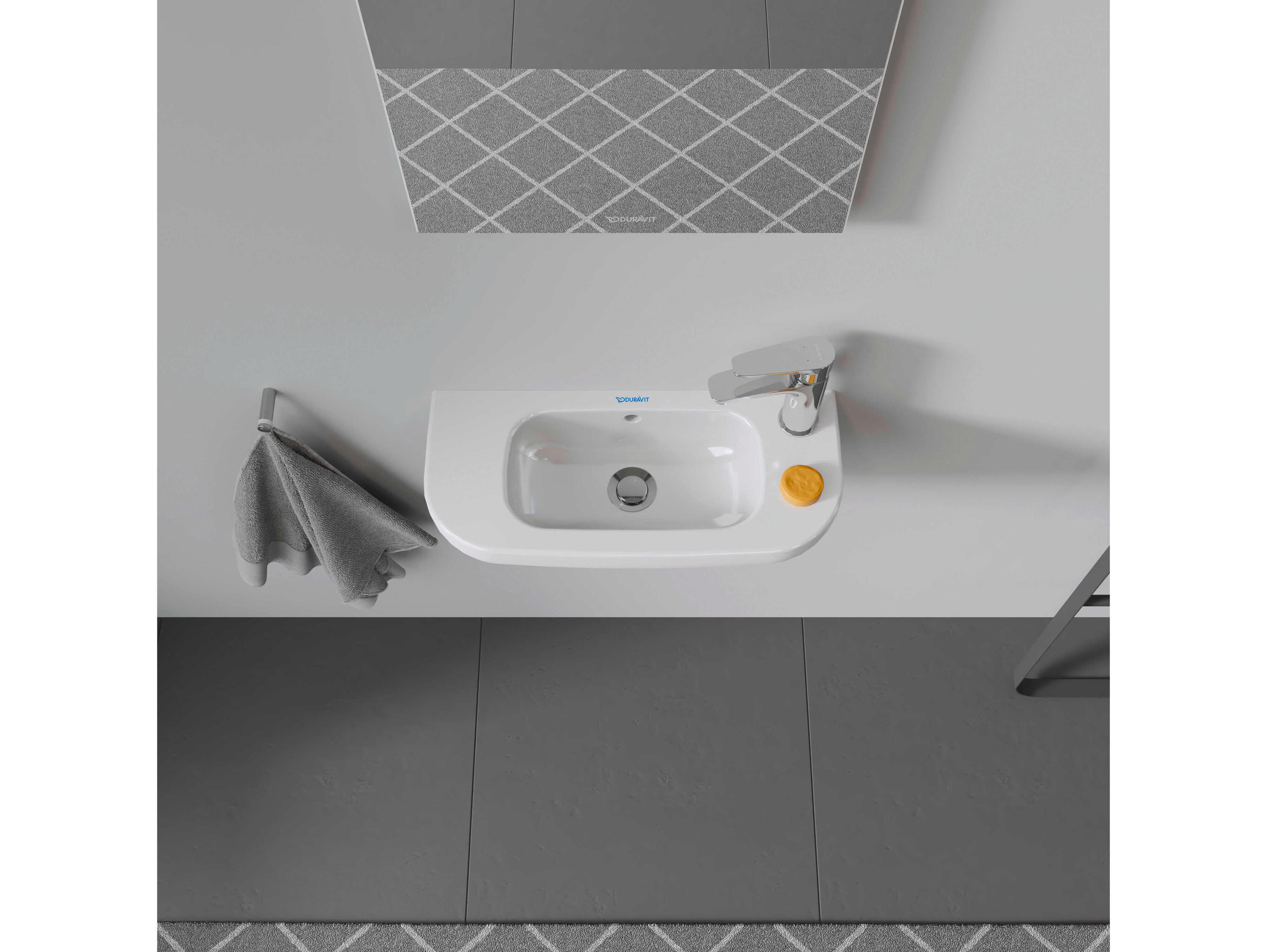 Duravit D-code 20'' Ceramic White High Gloss Sink with 1 Right-side faucet hole