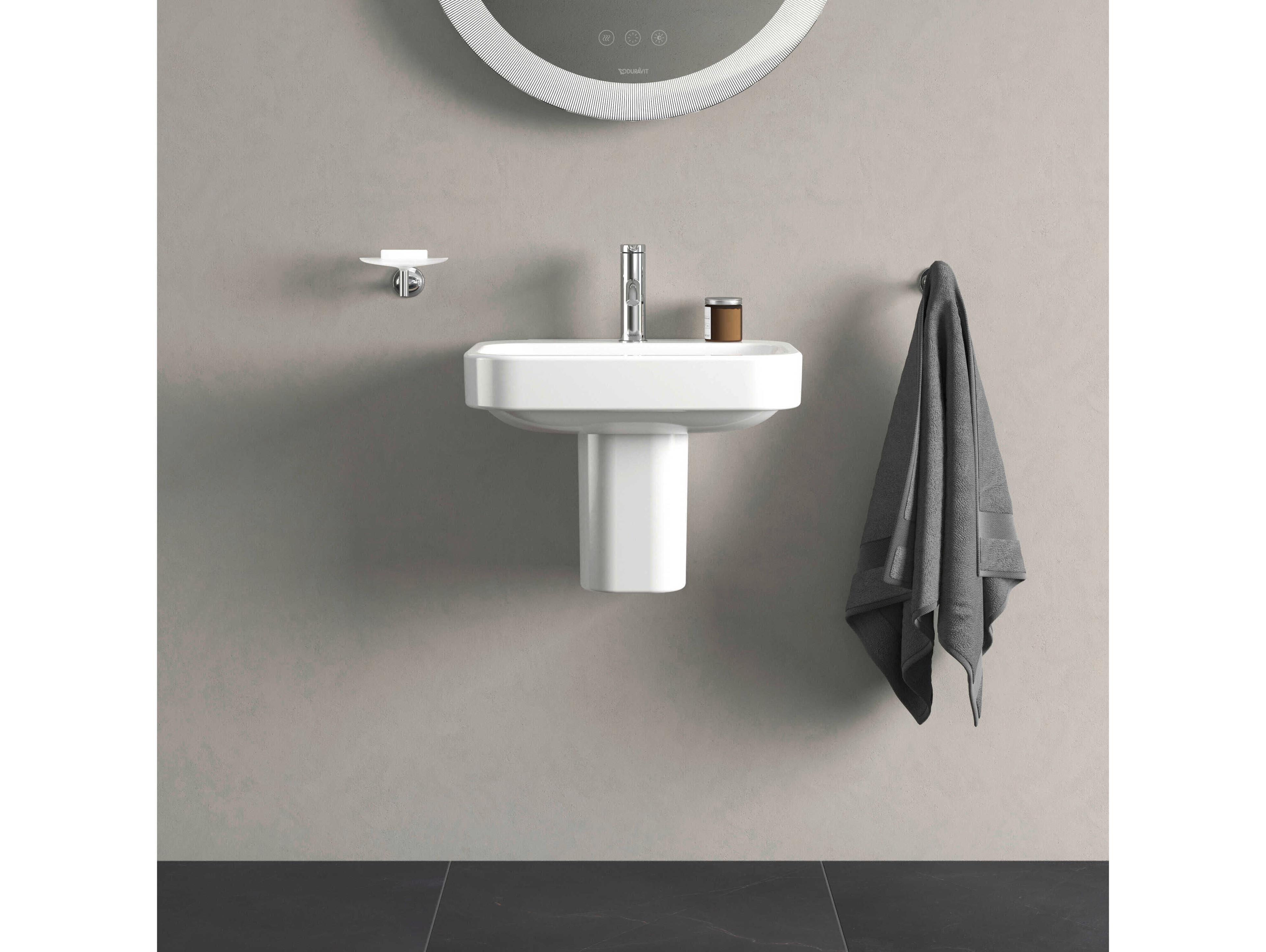 Duravit Happy D.2 20'' Ceramic White High Gloss Hand Sink with 1 Faucet Hole