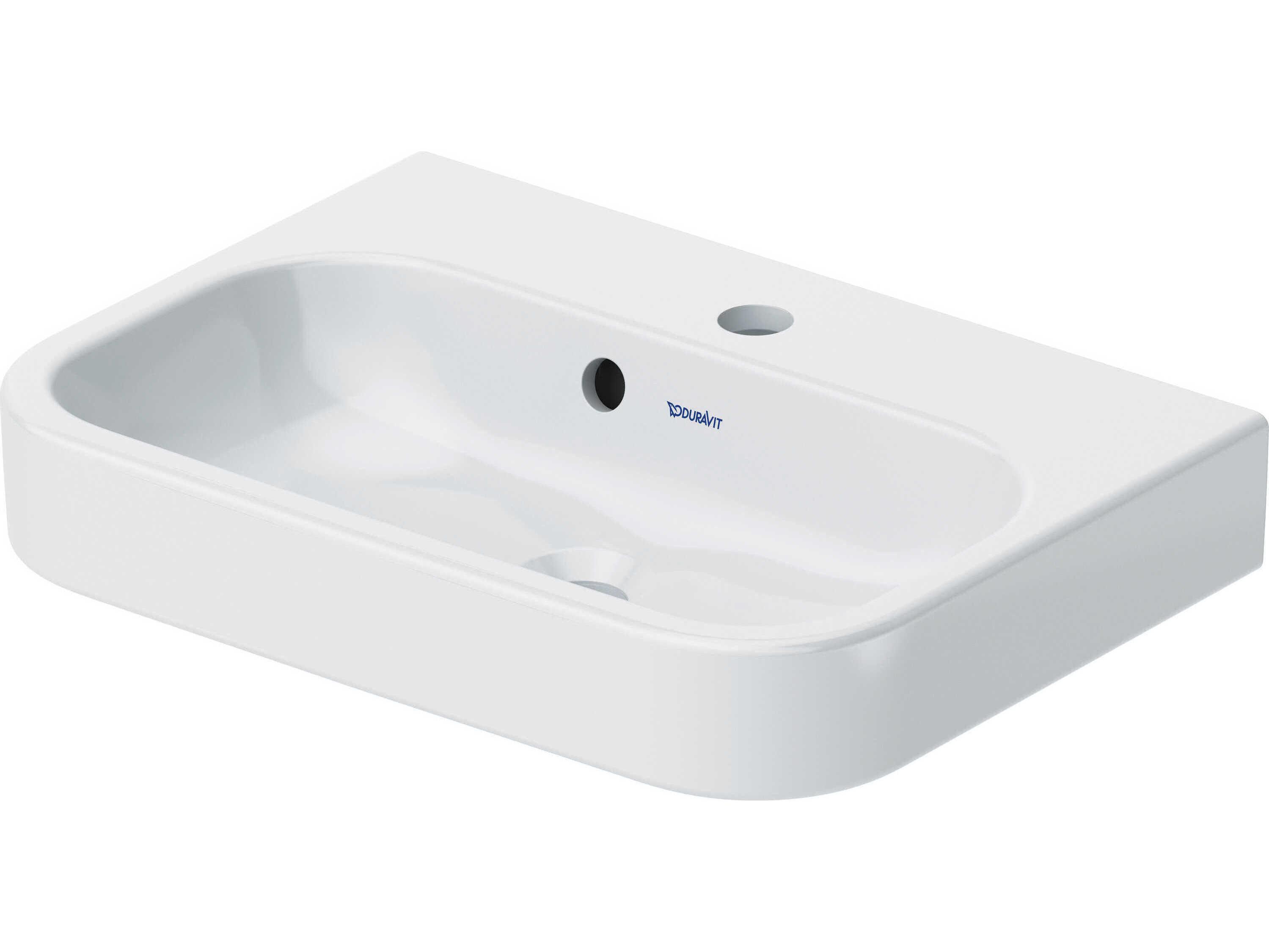 Duravit Happy D.2 20'' Ceramic White High Gloss Hand Sink with 1 Faucet Hole