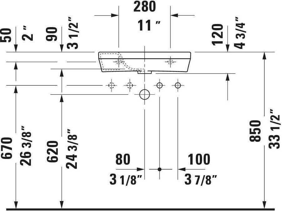 Duravit Durastyle 20'' Ceramic White High Gloss  Sink with 1 Right-Side Faucet hole