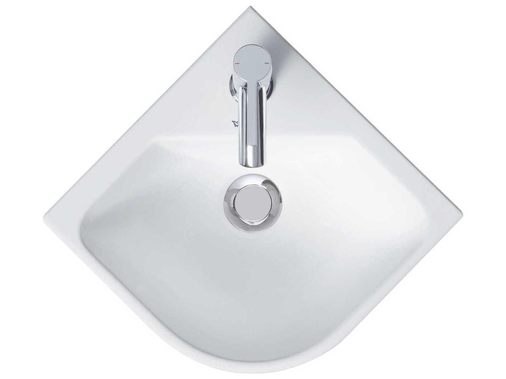 Duravit Me By Starck 17'' Ceramic White High Gloss Hand Sink with 1 Faucet Hole