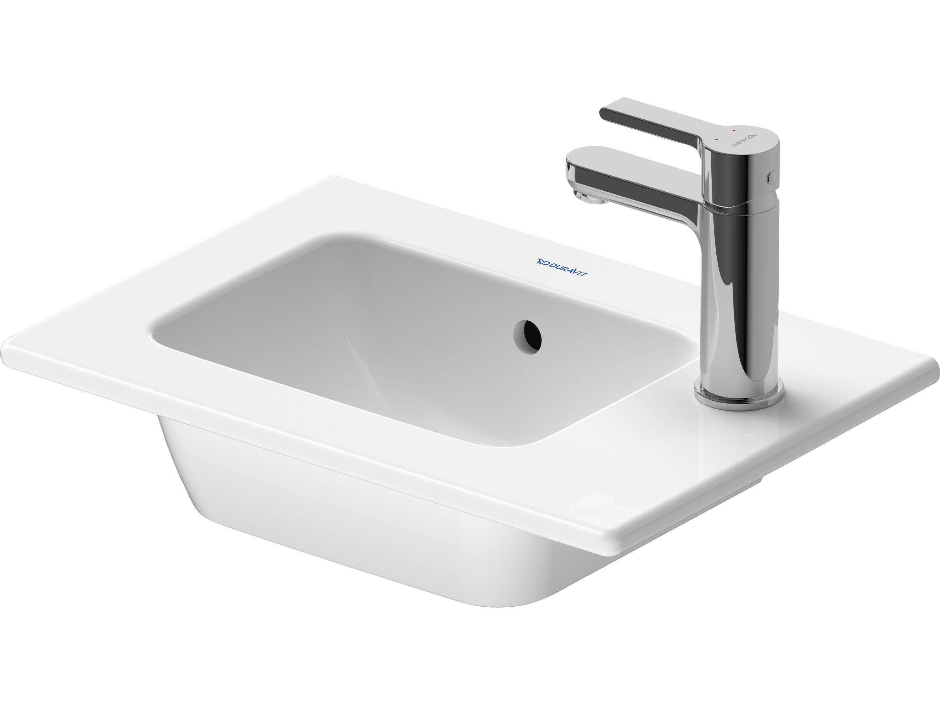 Duravit Me By Starck 17'' Ceramic White High Gloss Hand Sink with 1 Faucet Hole