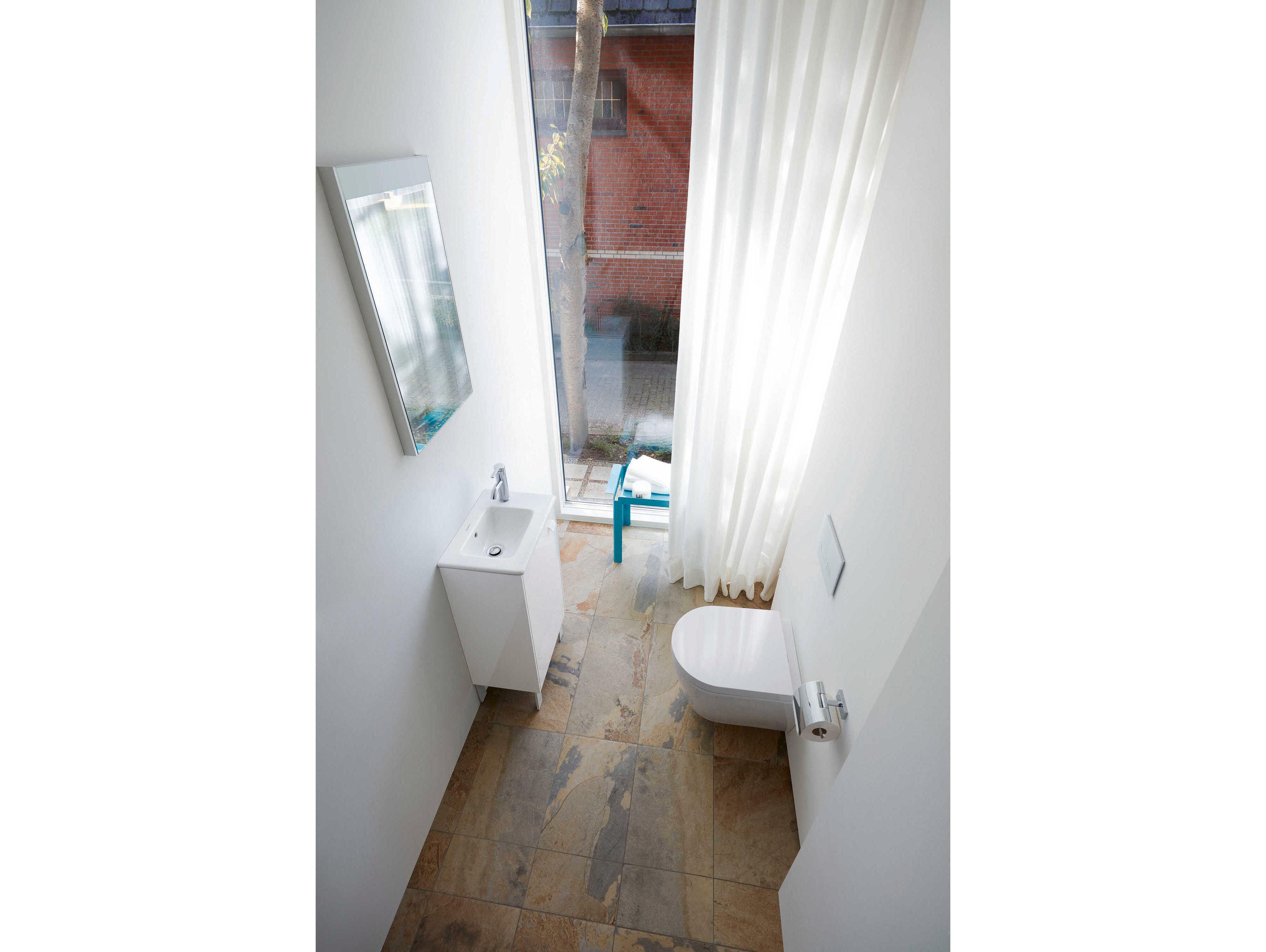 Duravit Me By Starck 17'' Ceramic White Satin Matte Hand Sink with 1 Faucet Hole