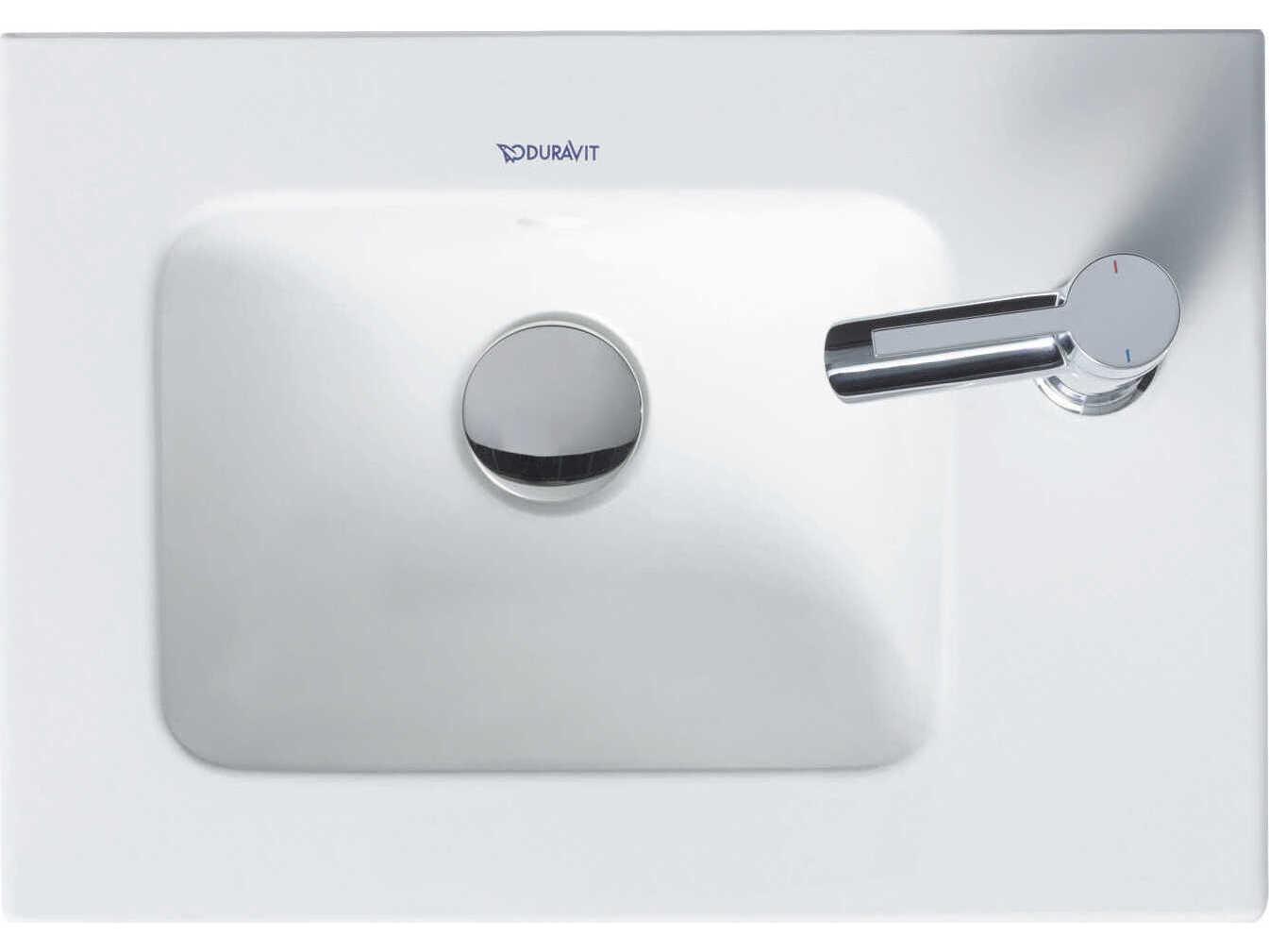 Duravit Me By Starck 17'' Ceramic White Satin Matte Hand Sink with 1 Faucet Hole