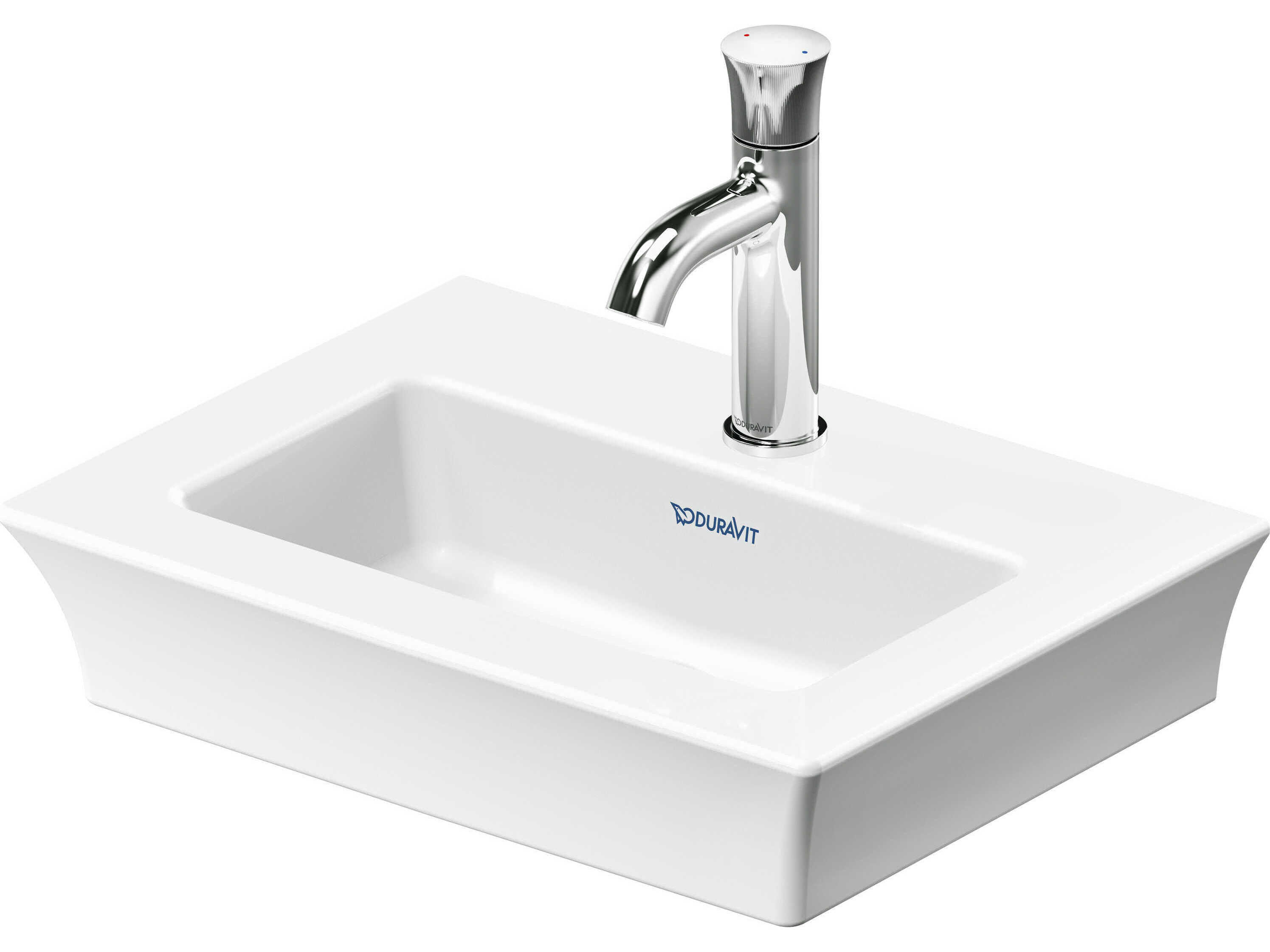 Duravit White Tulip 18'' White High Glosss Hand Sink with 1 Faucet Hole