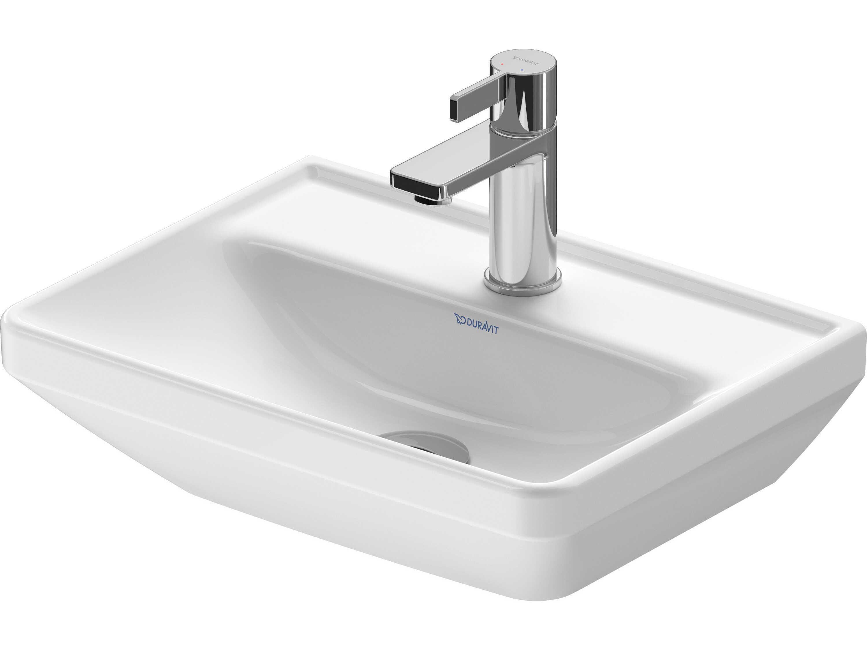 Duravit D-neo 18'' Ceramic White High Gloss Sink - With 1 Faucet Hole