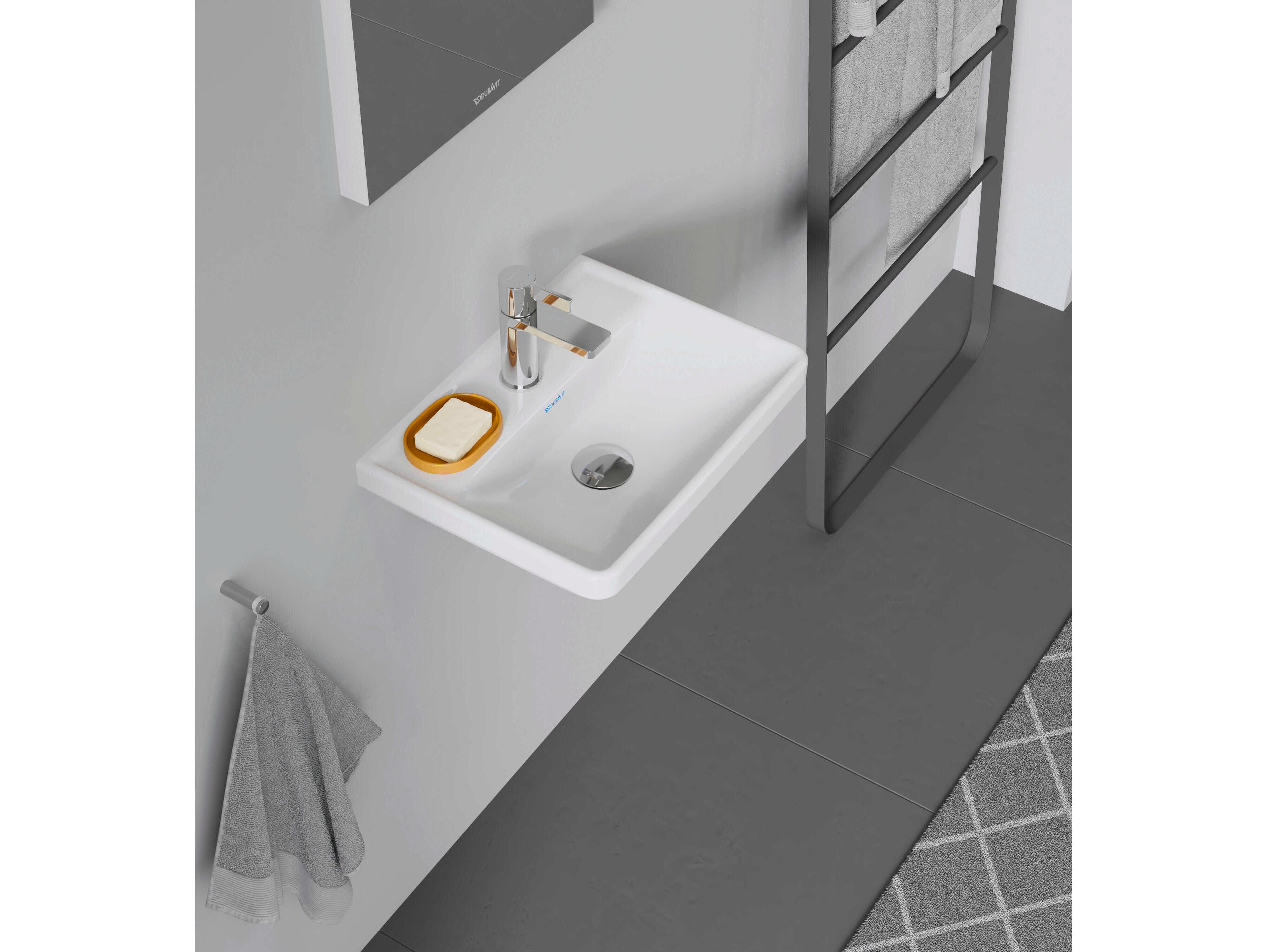 Duravit D-neo 18'' Ceramic White High Gloss Sink - With 1 Faucet Hole