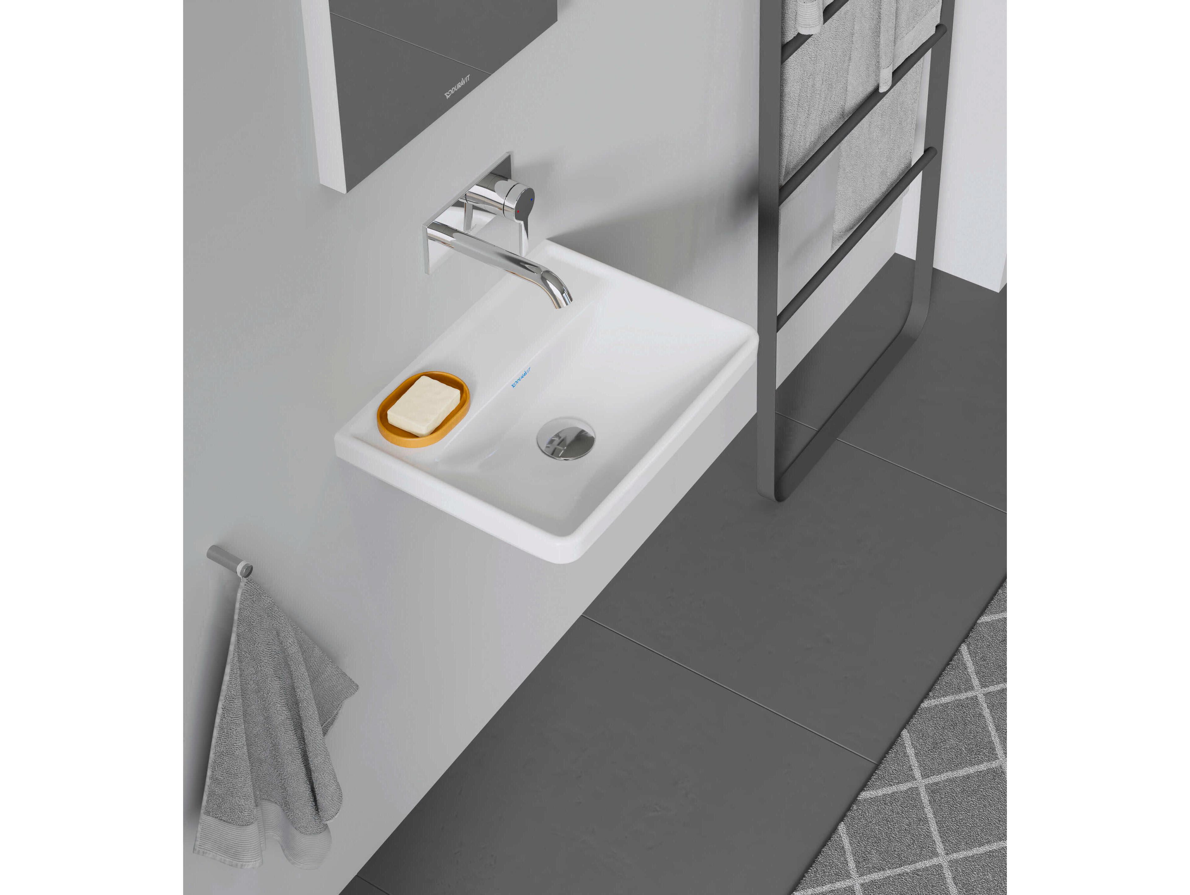 Duravit D-neo 18'' Ceramic White High Gloss Sink - With No Faucet hole