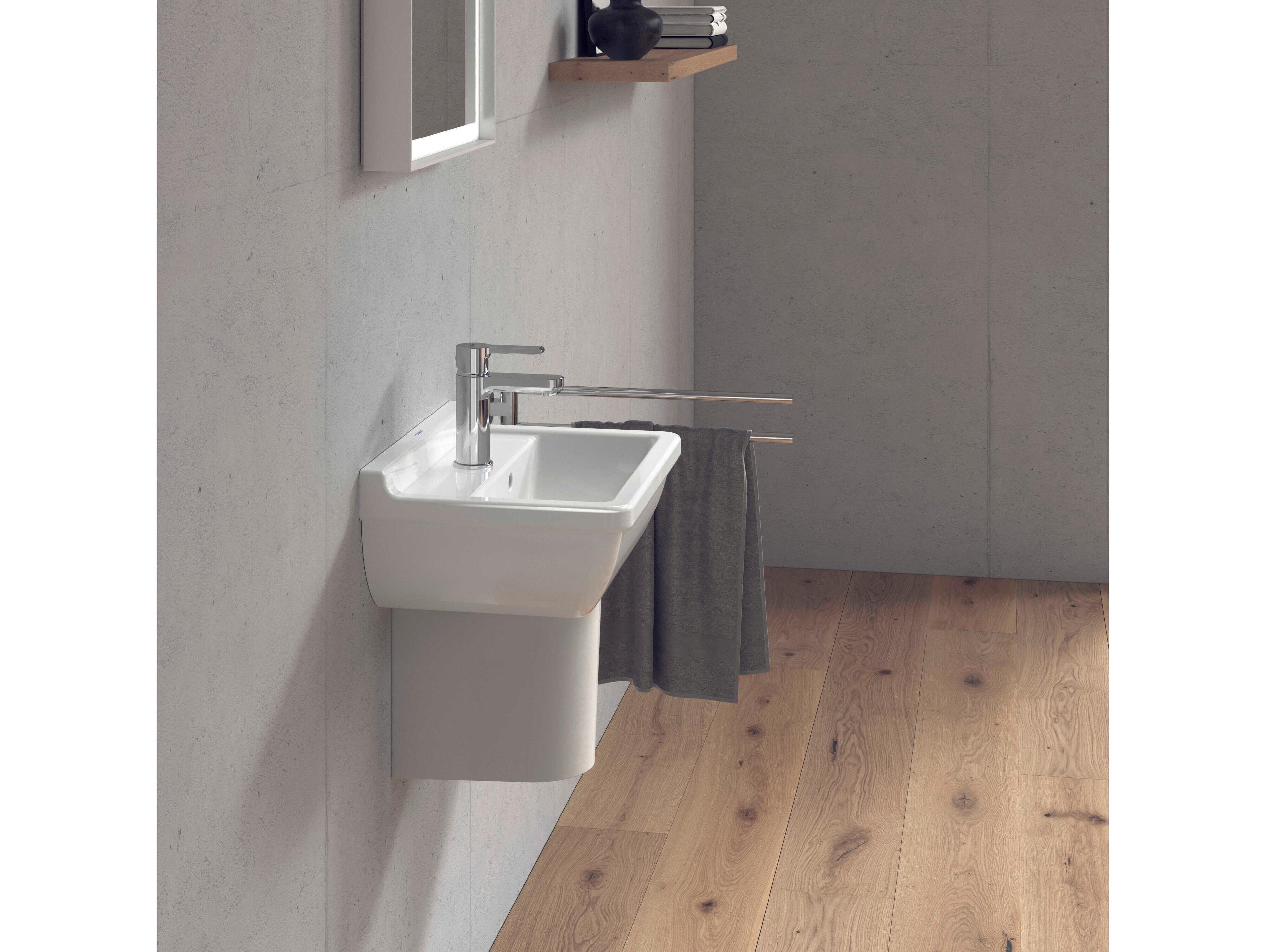 Duravit Starck 3 18'' Ceramic White High Gloss Hand Sink with 1 Faucet Hole