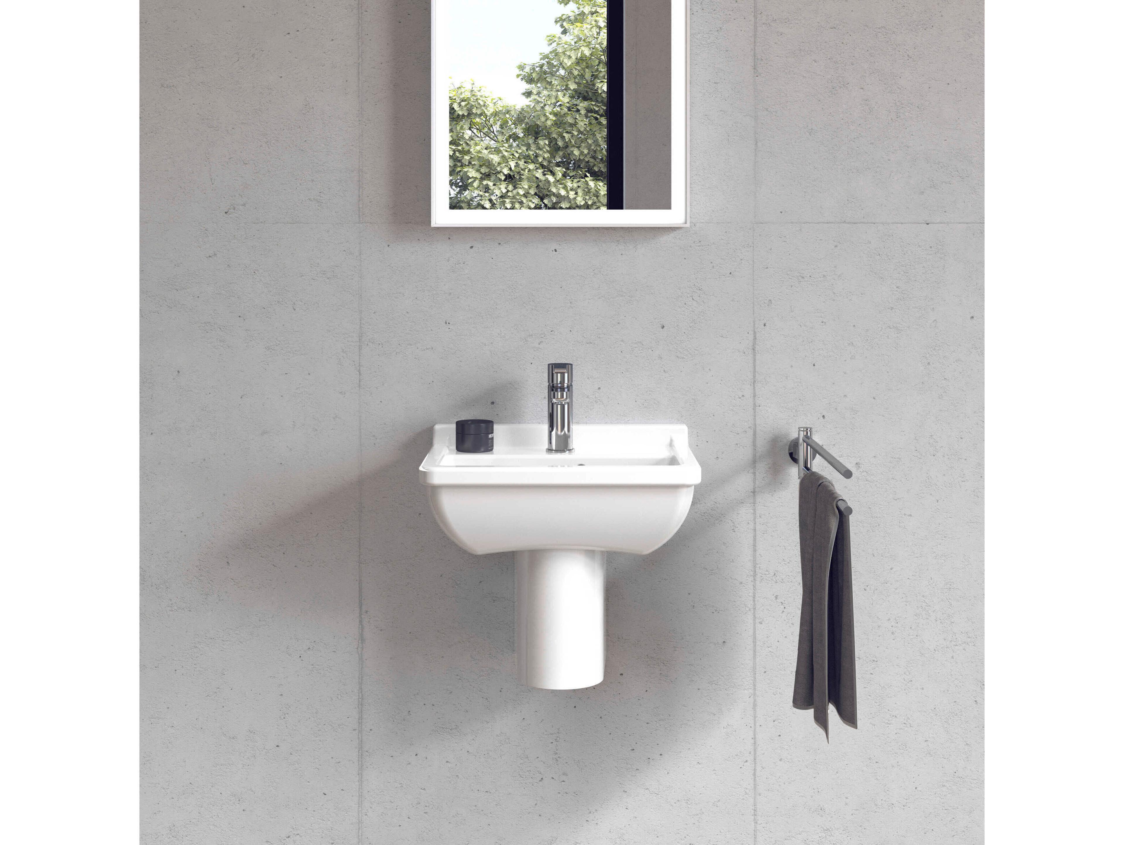 Duravit Starck 3 18'' Ceramic White High Gloss Hand Sink with 1 Faucet Hole