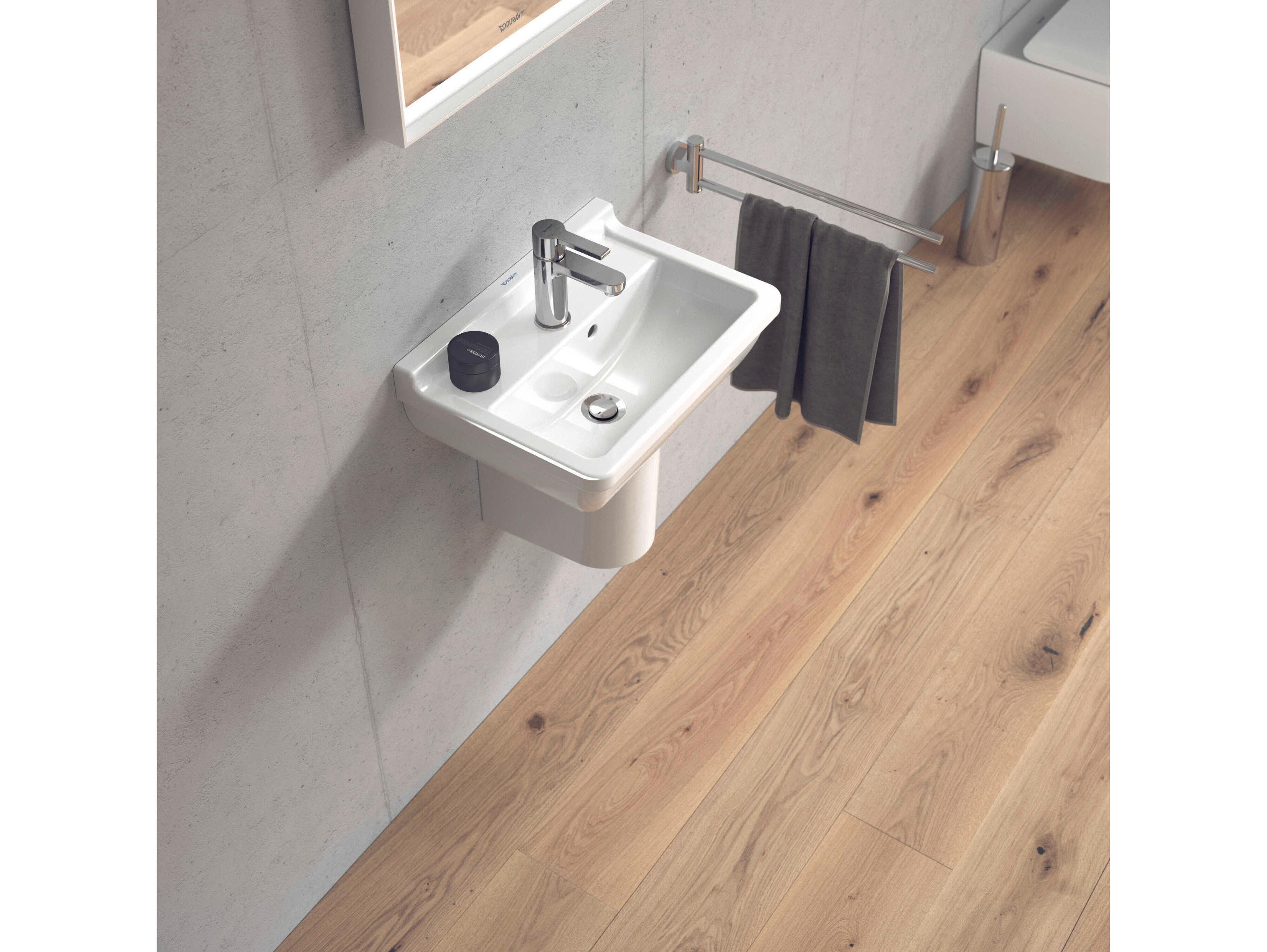 Duravit Starck 3 18'' Ceramic White High Gloss Hand Sink with 1 Faucet Hole