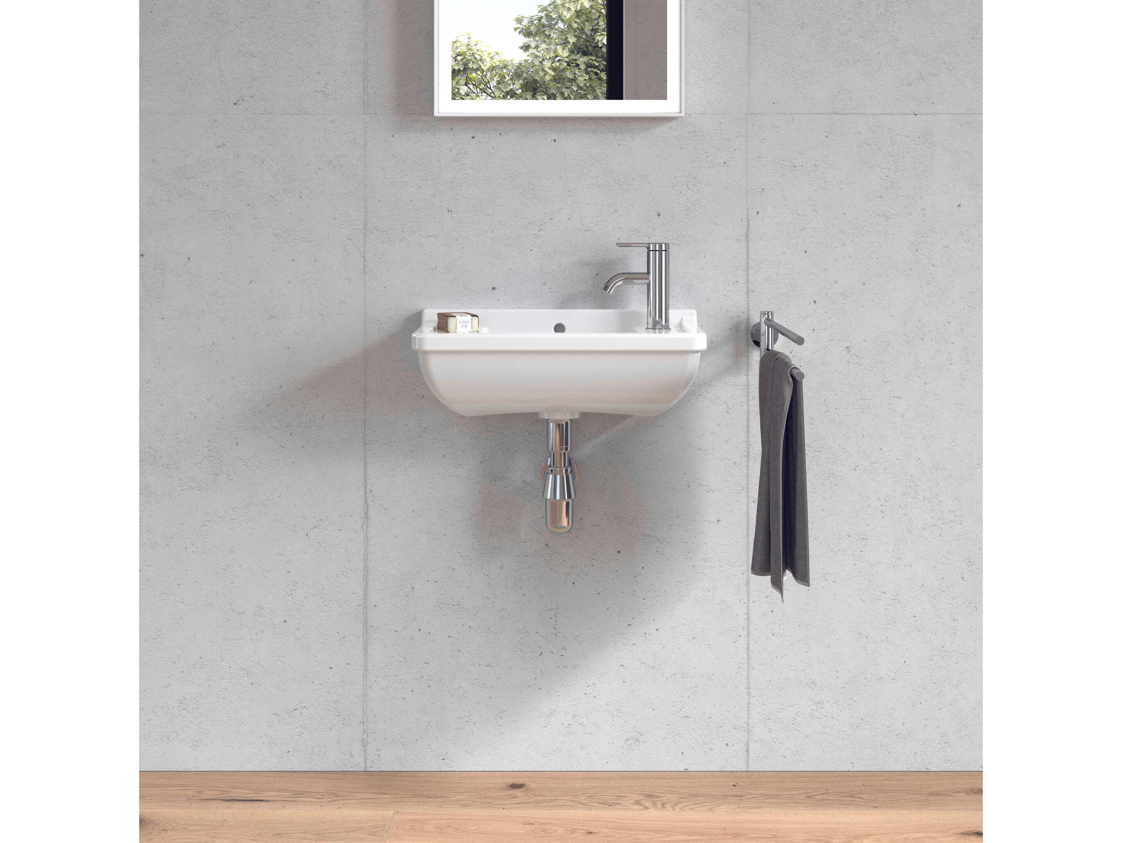 Duravit Starck 3 20'' Ceramic White High Gloss Hand Sink with No Faucet Hole
