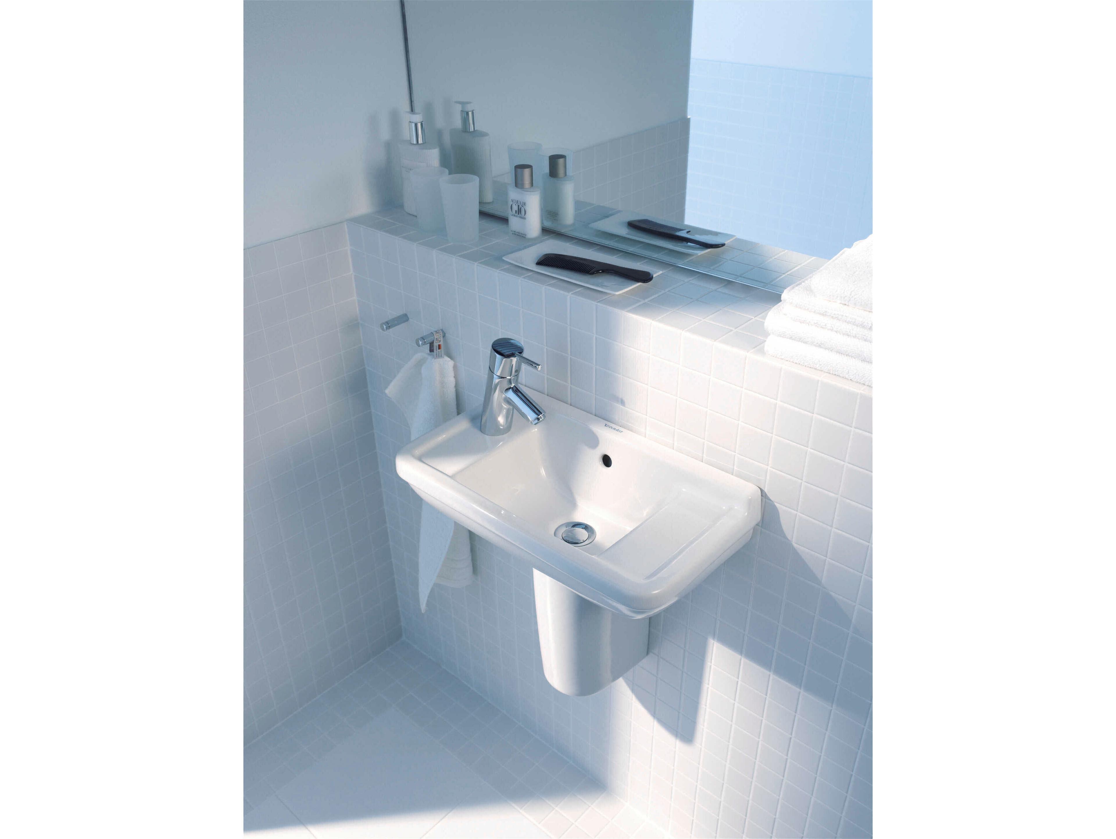 Duravit Starck 3 20'' Ceramic White High Gloss Hand Sink with 1 Faucet Hole - Right Side Faucet Hole