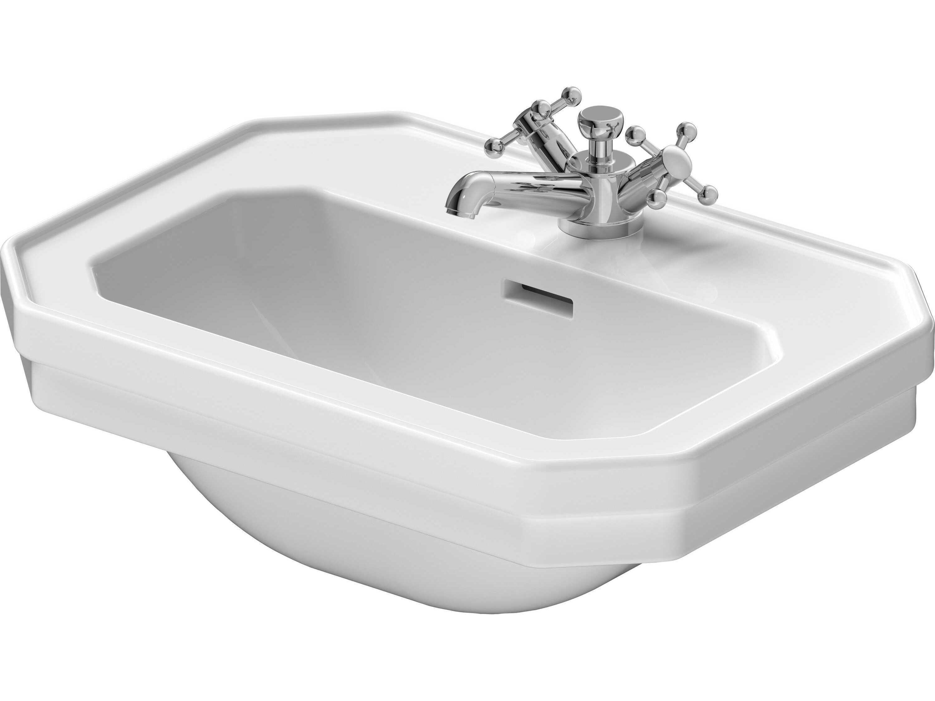 Duravit 1930 Series 20'' White High Gloss Sink with 1 faucet hole