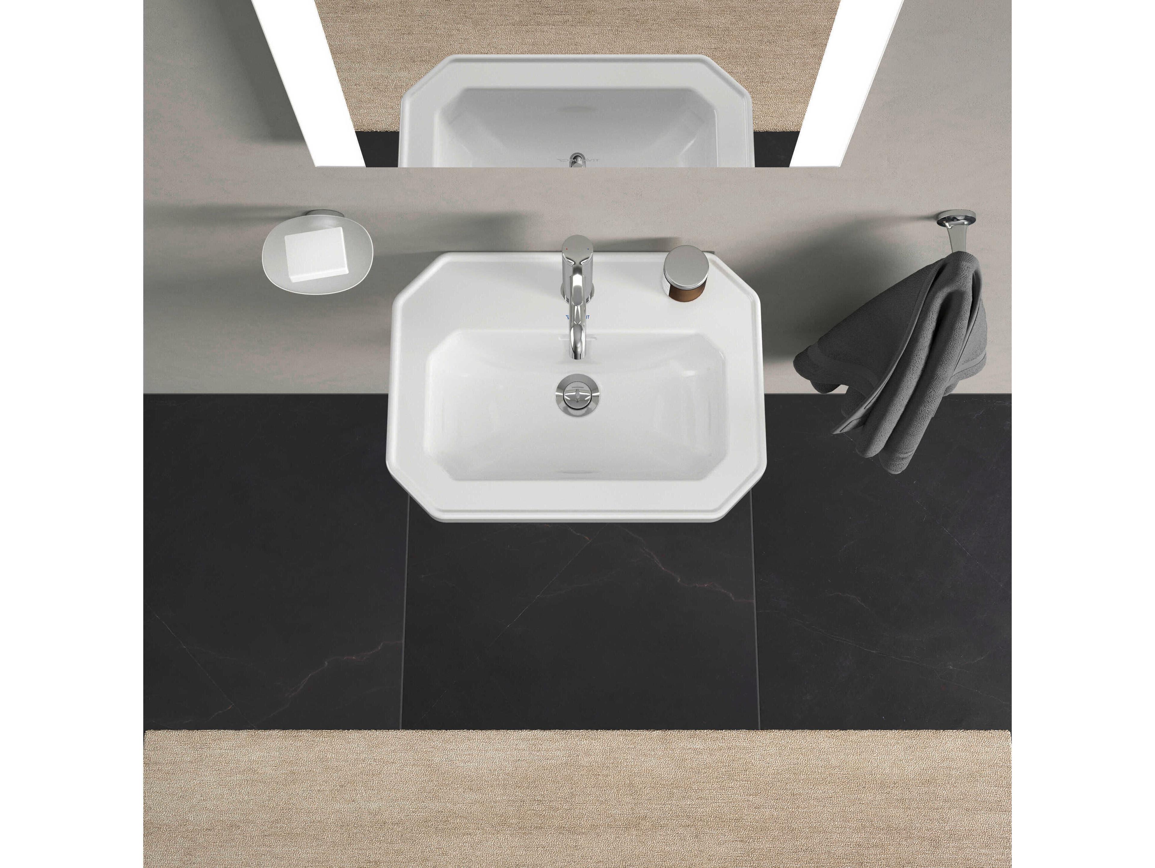 Duravit 1930 Series 20'' White High Gloss Sink with 1 faucet hole