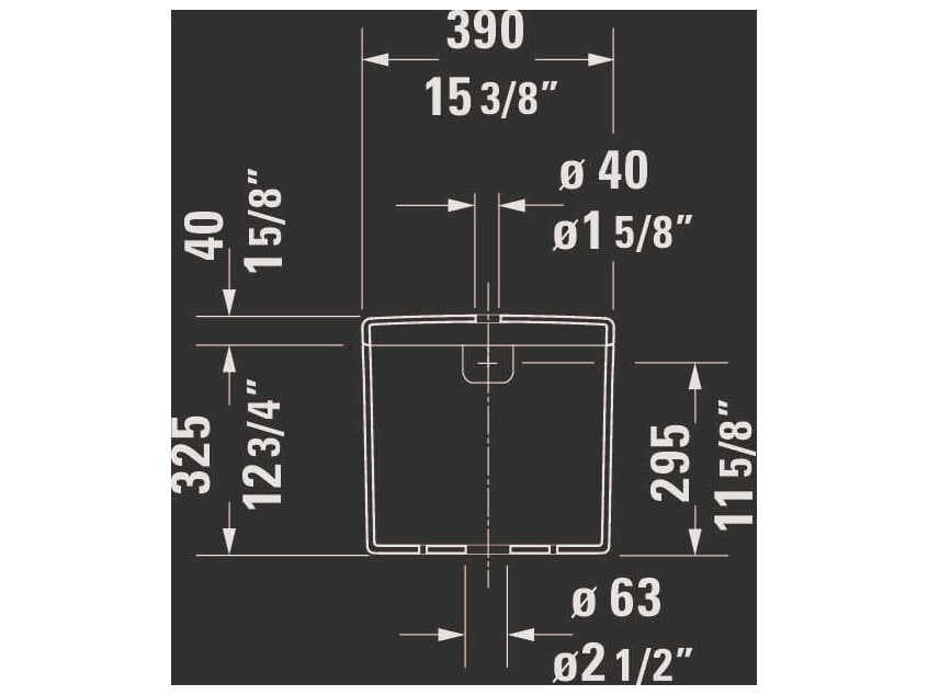 Duravit Starck 3 15'' Ceramic White Dual Flush Tank - 1.59 GPF