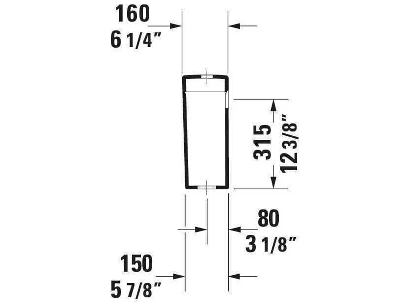 Duravit Happy D.2 16'' Ceramic Dual Flush White Tank - 1.59 GPF