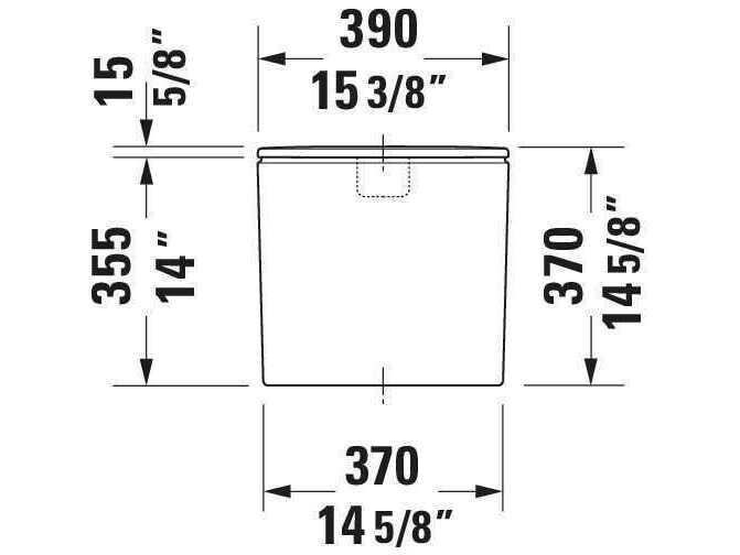 Duravit Durastyle 15'' Ceramic Single Flush White Tank - 1 GPF  - Left Side Lever
