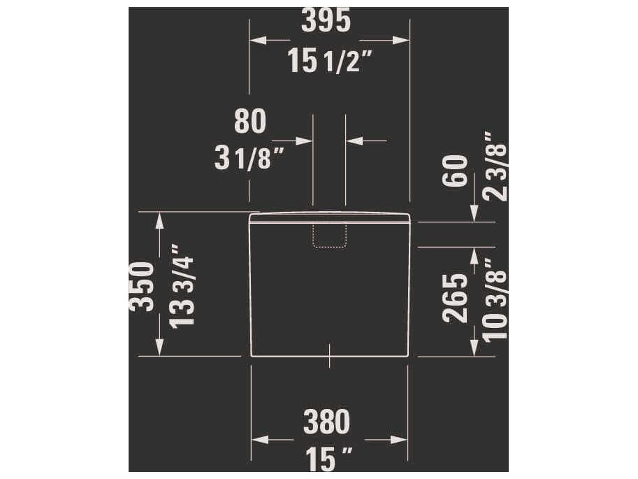 Duravit Me By Starck 16'' Ceramic Dual Flush White Tank - 1.59 GPF