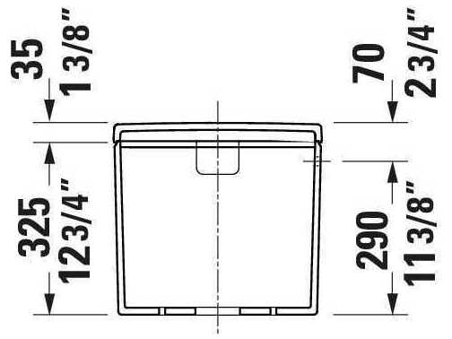 Duravit D-neo 16'' Ceramic White Single Flush Tank - Right Lever