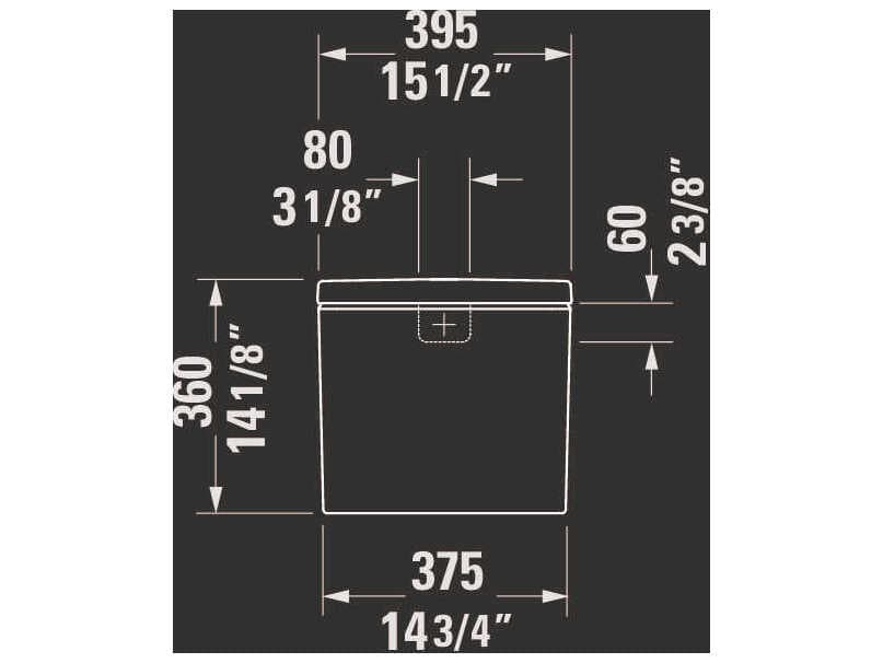 Duravit D-neo 16'' Ceramic White Single Flush Tank - Right Lever
