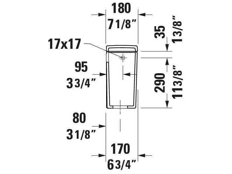 Duravit D-neo 16'' Ceramic White Single Flush Tank - Right Lever