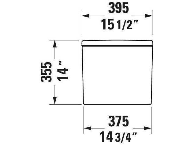 Duravit Duravit No.1 Pro Series 16'' Ceramic White Tank - Left Side Lever