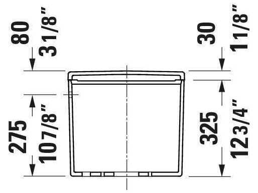 Duravit Duravit No.1 Pro Series 16'' Ceramic White Tank - Left Side Lever