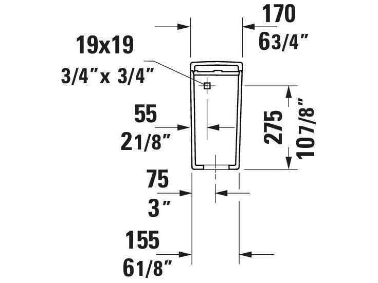 Duravit Duravit No.1 Pro Series 16'' Ceramic White Tank - Left Side Lever