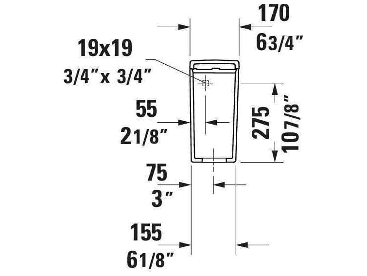 Duravit Duravit No.1 Pro Series 16'' Ceramic White Tank - Right Side Lever
