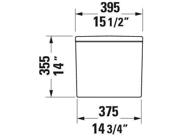 Duravit Duravit No.1 Pro Series 16'' Ceramic White Tank - Right Side Lever