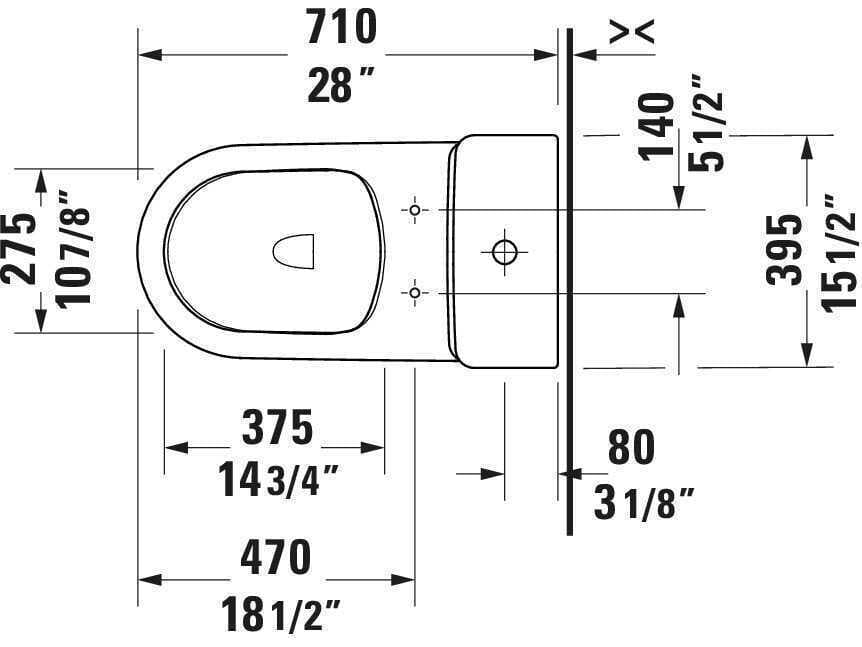 Duravit D-neo 16'' Ceramic White High Gloss One-Piece Toilet - Stainless Steel - Soft Close