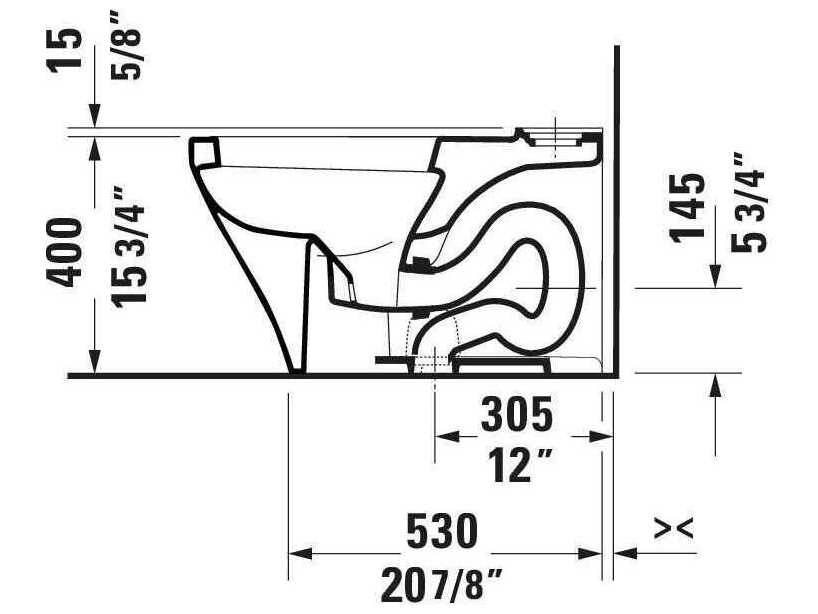 Duravit Durastyle 14'' Ceramic White Single Flush Toilet - 1 GPF