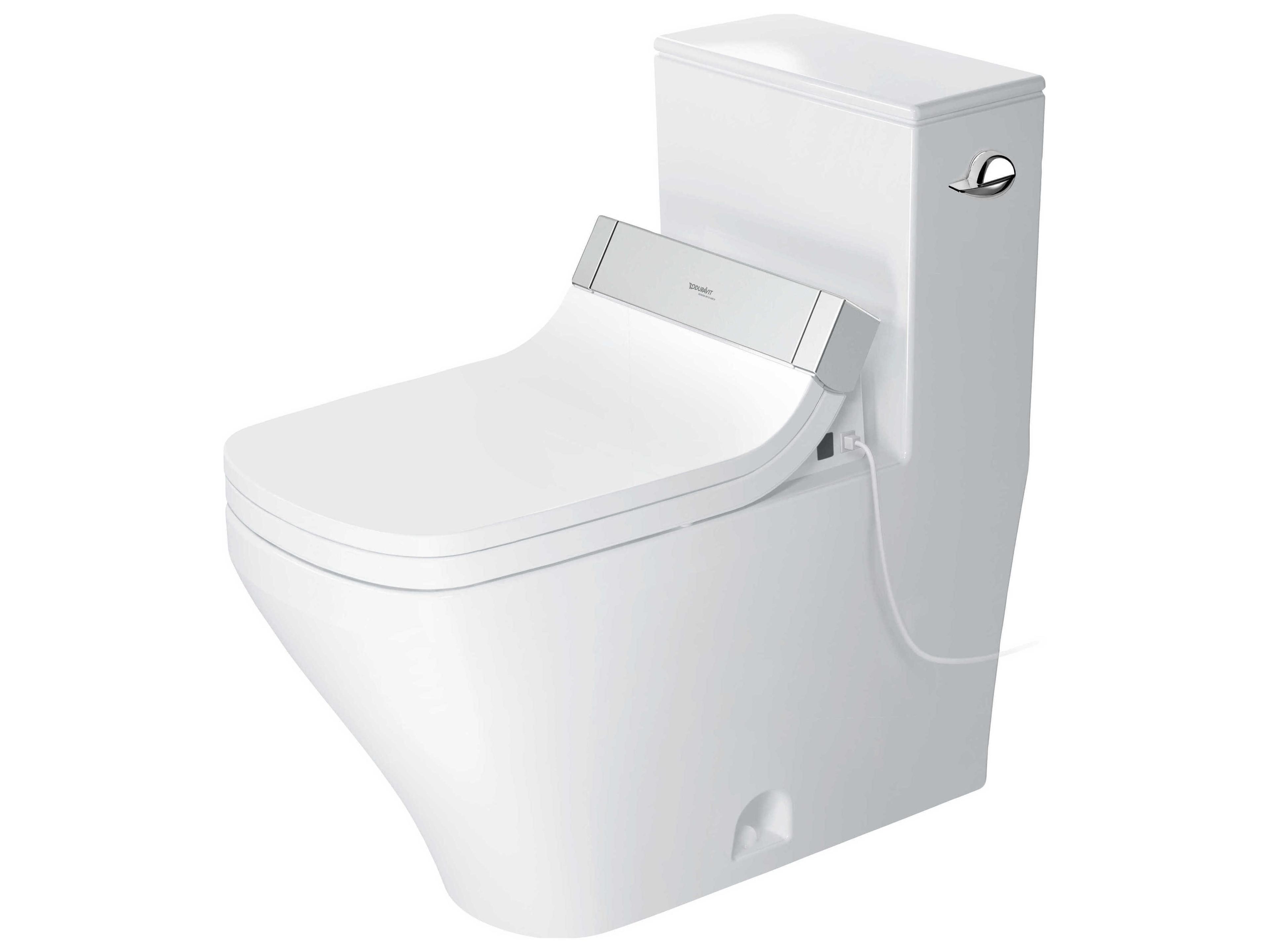 Duravit Durastyle 15'' Ceramic White High Gloss Single Flush One-Piece Toilet - 1.28 GPF - Right Side Lever